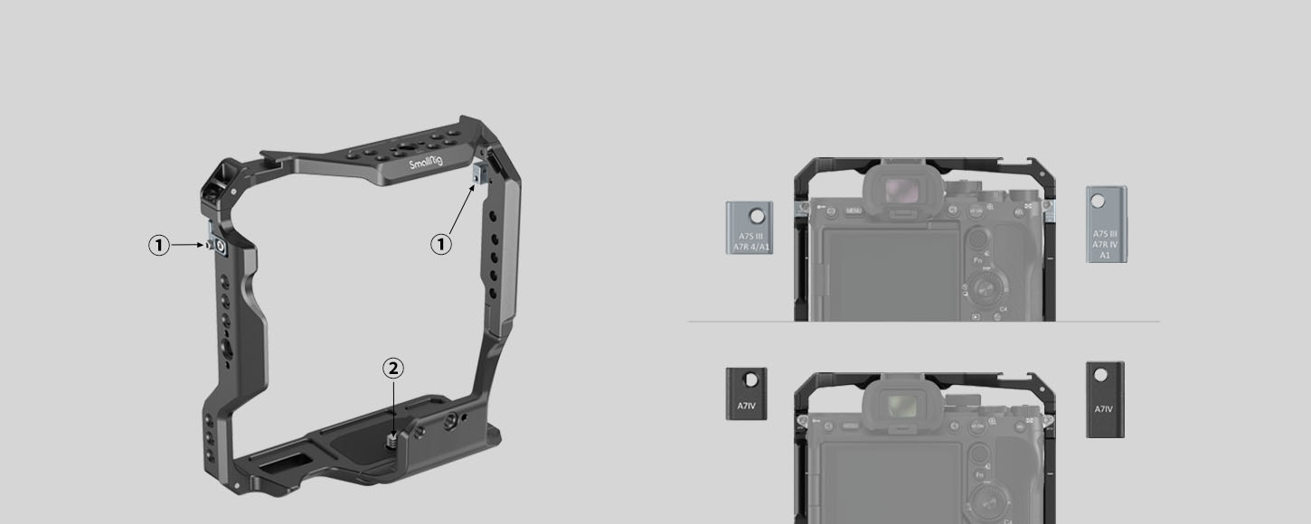 Kategori/Kamera Kafesleri/Sony Sony A7 Pil Tutucu Kafesi | G&uuml;venli NATO Bağlantısı | SmallRig-Markalar İ&ccedil;in:Sony/Modeller İ&ccedil;in:&alpha;7R IV?&alpha;7S III?&alpha;7 IV?&alpha;1?&alpha;7R V/SKU:3594/