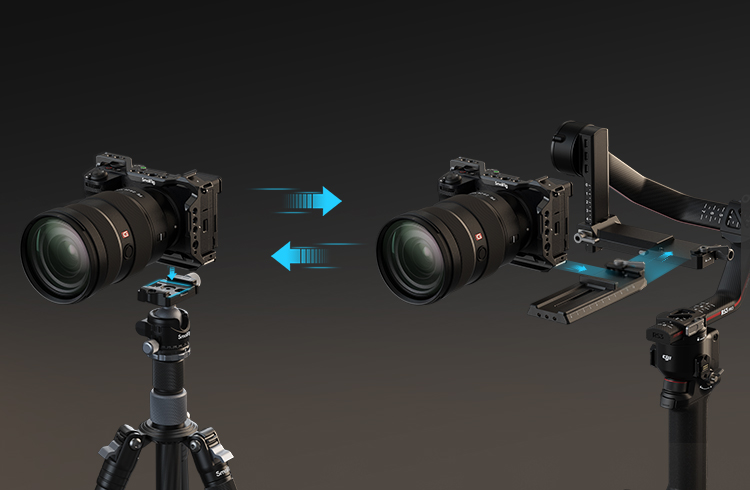 Dual Cold Shoe Mount Plate for A6700 | Mic & Light Adapter