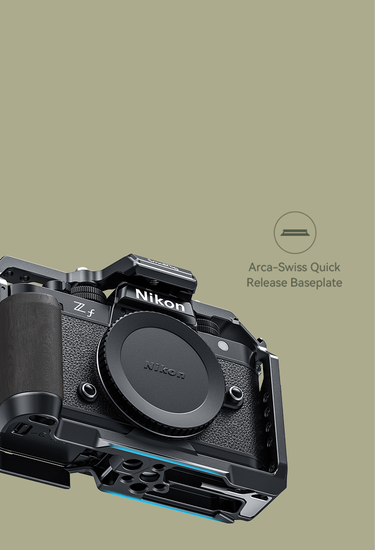 Nikon Z f Camera Cage | Wood Grip & Arca Plate | SmallRig