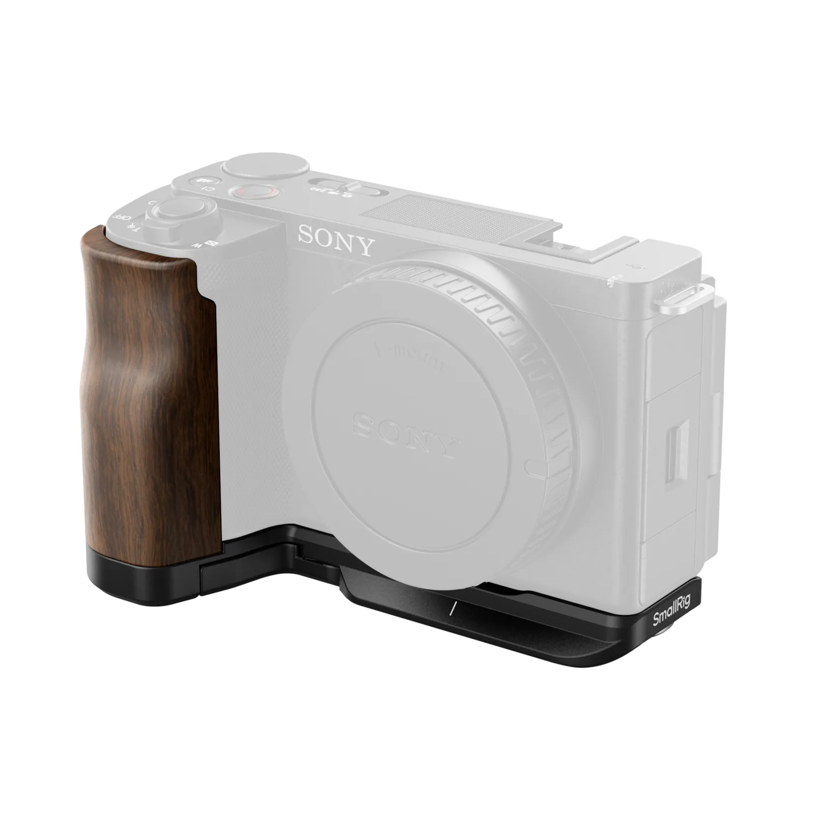 L-Shape Mount Plate with Wooden Handle for Sony ZV-E10 II