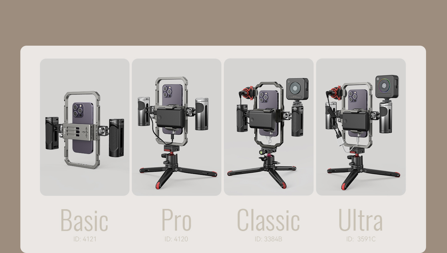 CATEGORY/Phone Rigs/Phone Video Rig Kits Phone Vlogging Kit | Universal Cage | SmallRig-For Brands:Apple/For Models:iPhone 12 series、iPhone 13 series、iPhone 14 Pro、iPhone 14 series、iPhone 15 Pro、iPhone 15 Pro