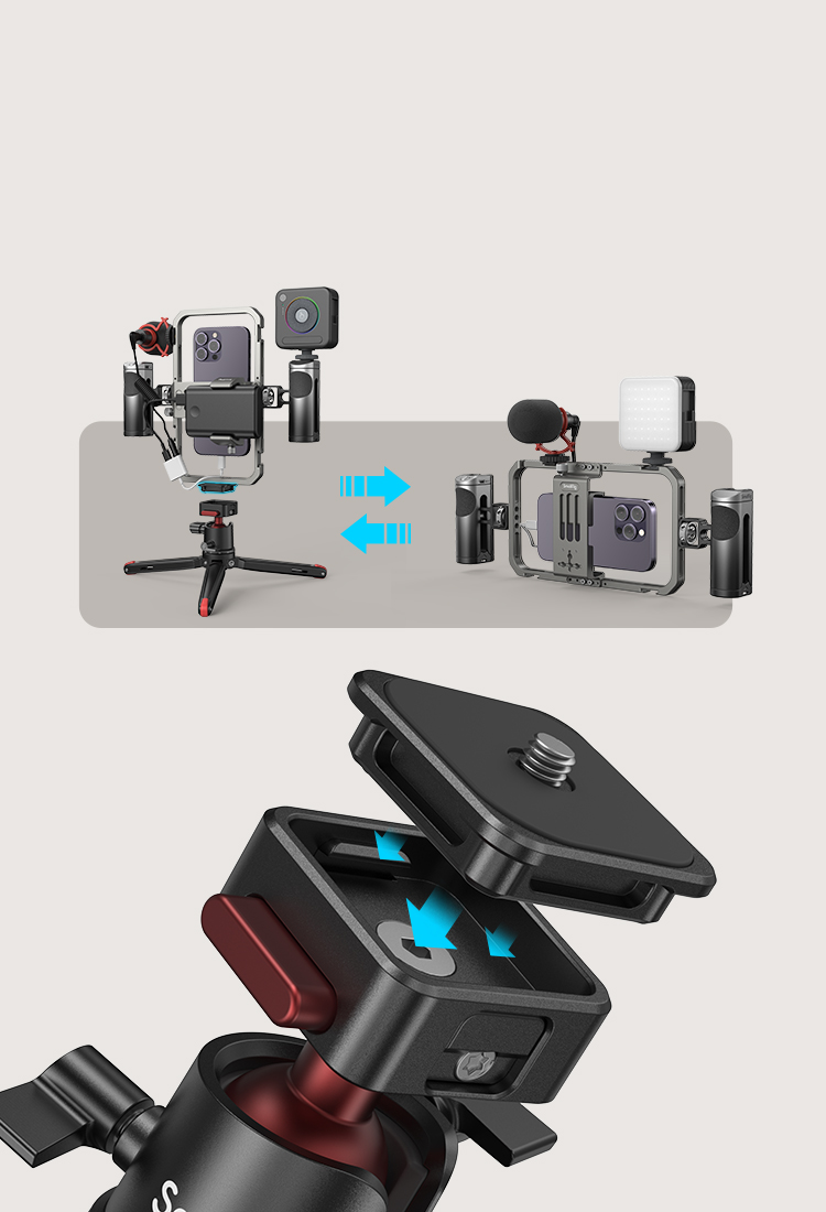 SMALLRIG Universal Phone Video Rig Kit für Vlogger Video Creators, Aluminium -Handheld-Kit für iPhone 16/15/14/13 Pro/Max und mehr - 4120
