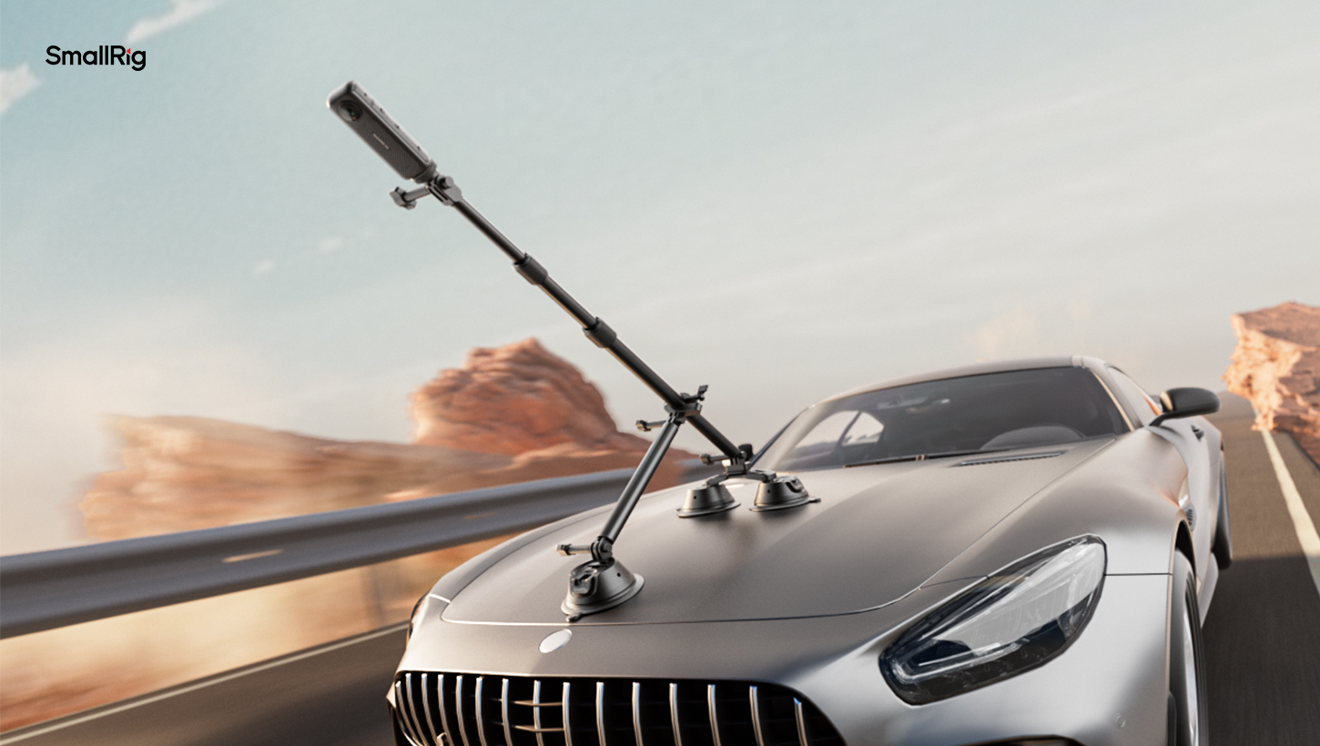 CATEGORY/Mounting Brackets/Suction Cup Mounts SmallRig Panoramic Car Suction Cup Mount - Drone-Like View | SmallRig-SKU:4380/Package Weight (kg):0.6145/