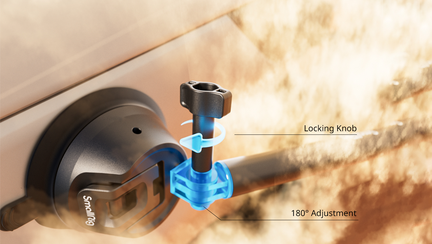 CATEGORY/Mounting Brackets/Suction Cup Mounts SmallRig Panoramic Car Suction Cup Mount - Drone-Like View | SmallRig-SKU:4380/Package Weight (kg):0.6145/