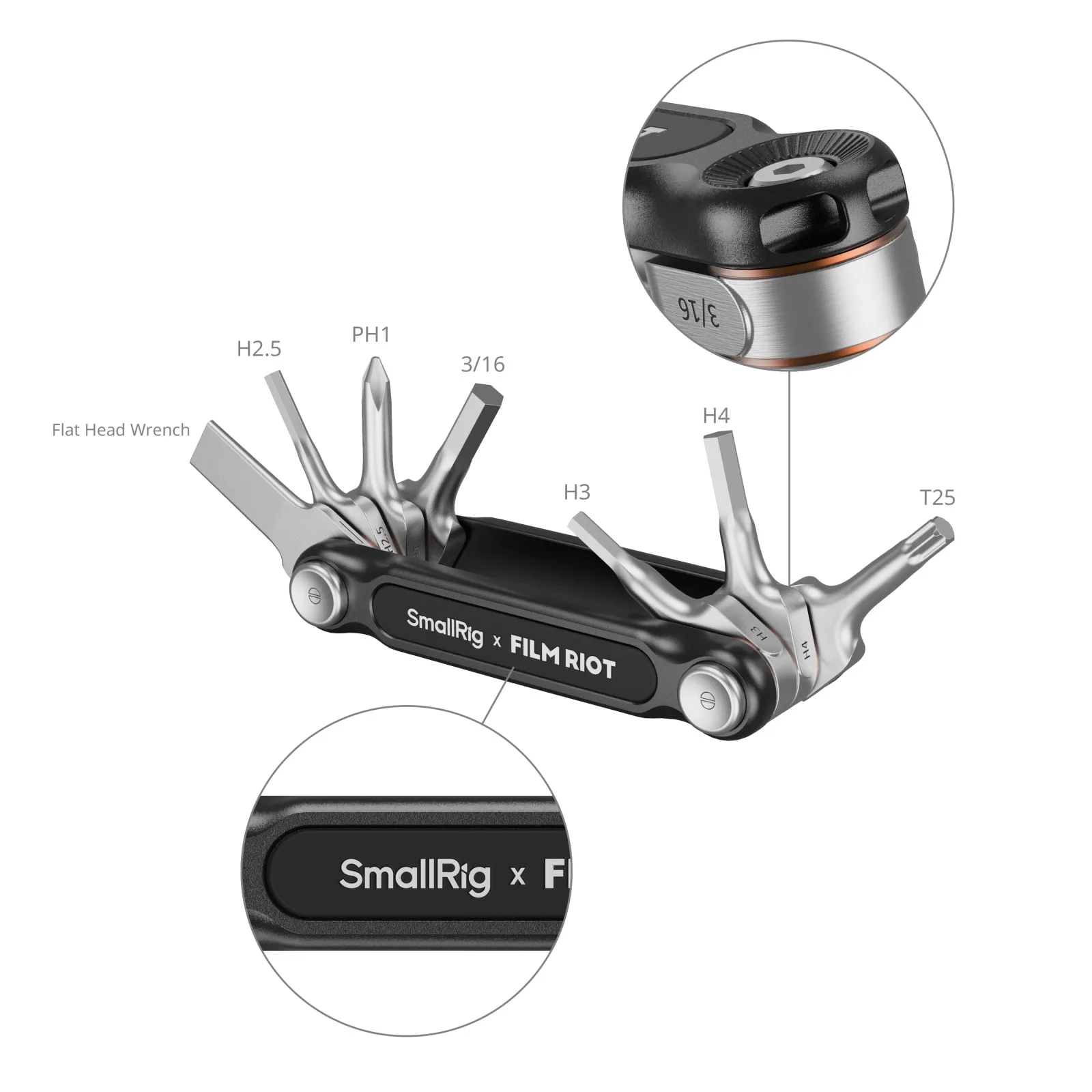 SmallRig x FILM RIOT 7-in-1 折りたたみレンチセット 複数の