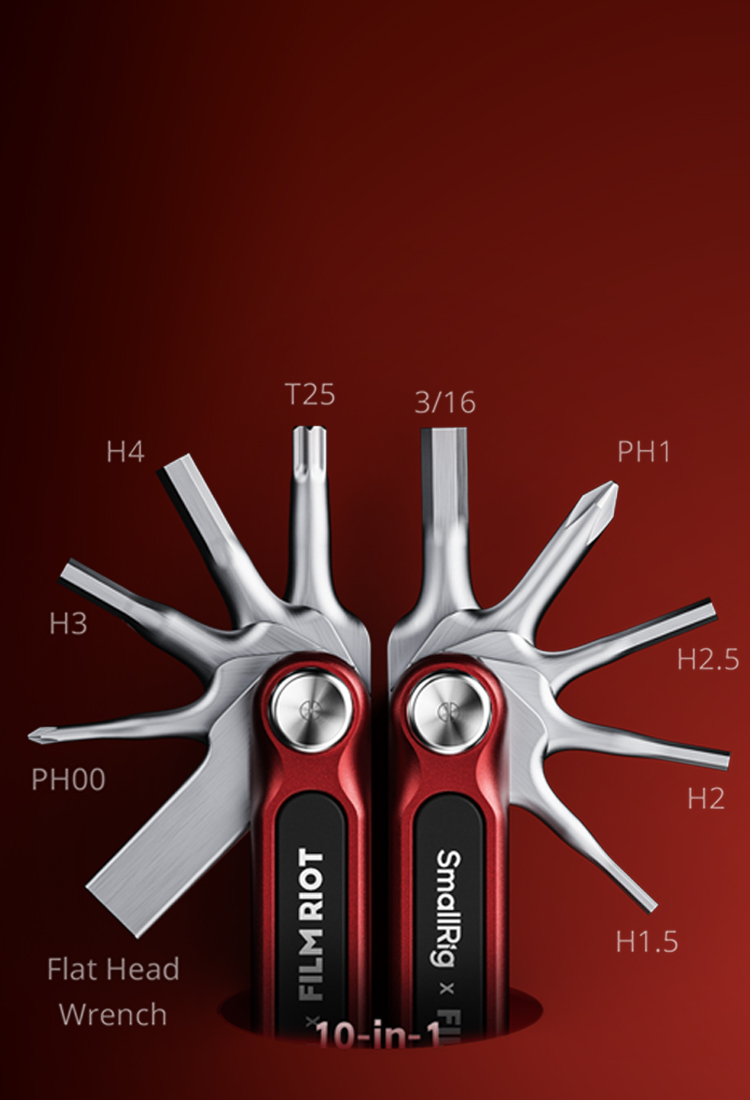 10-in-1 Folding Wrench Set | Camera Rig Tool | Red, Green
