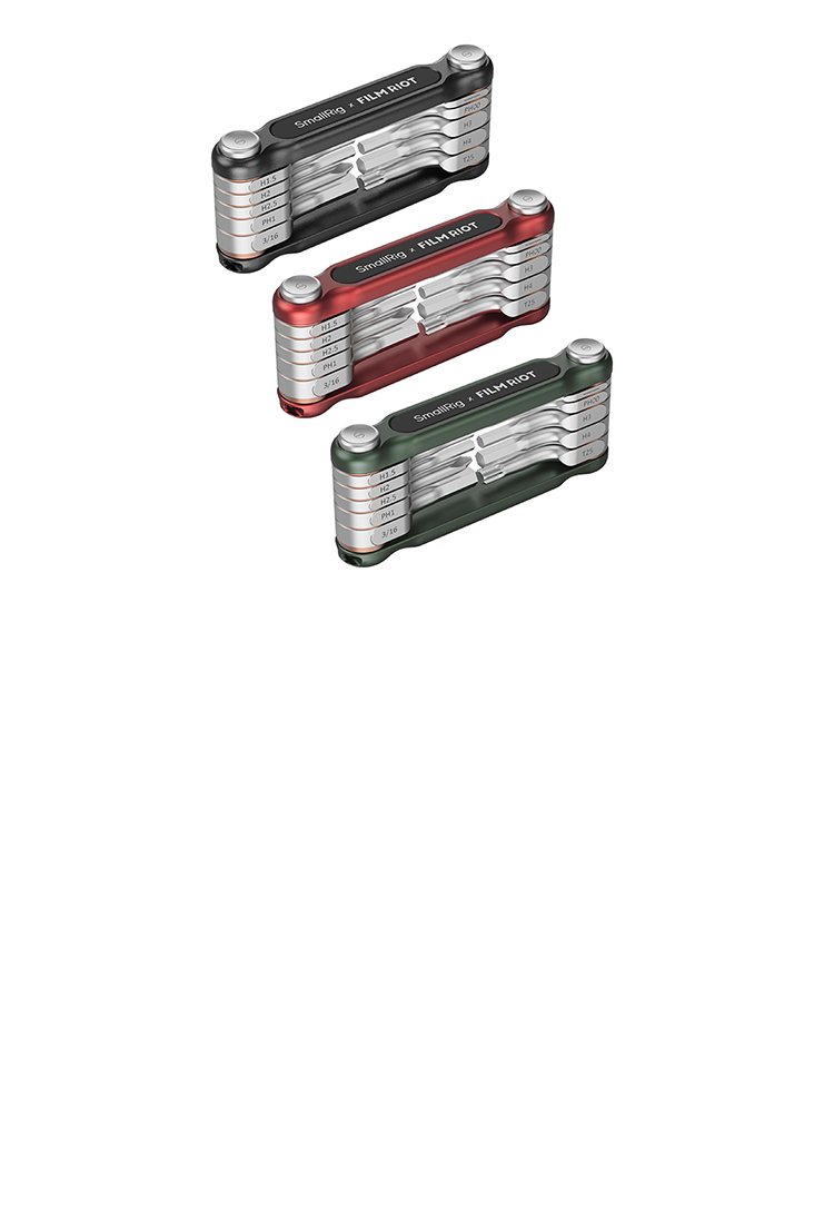 10-in-1 Folding Wrench Set | Camera Rig Tool | Red, Green
