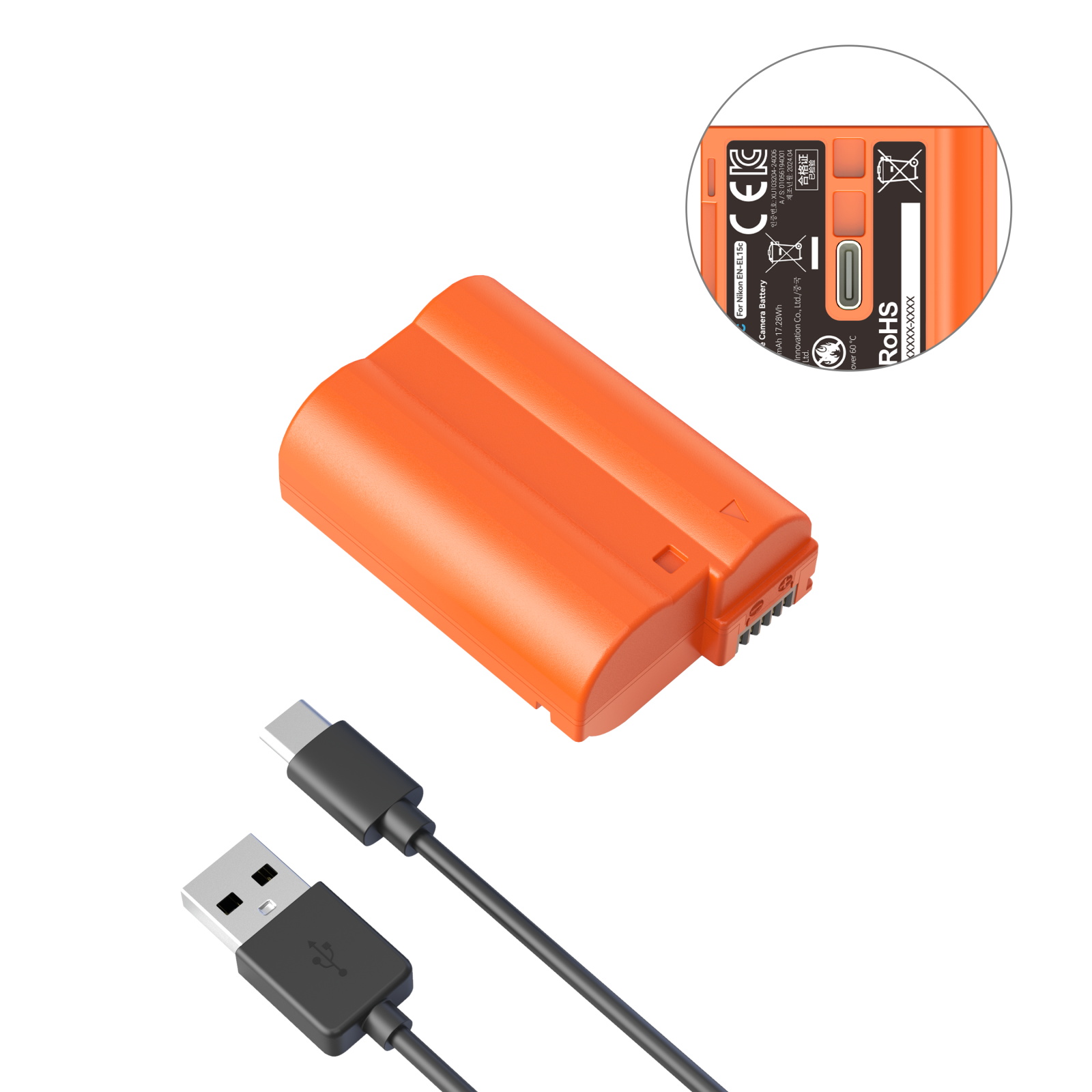 EN-EL15c USB-C Rechargeable Battery | Orange | Nikon Z/D