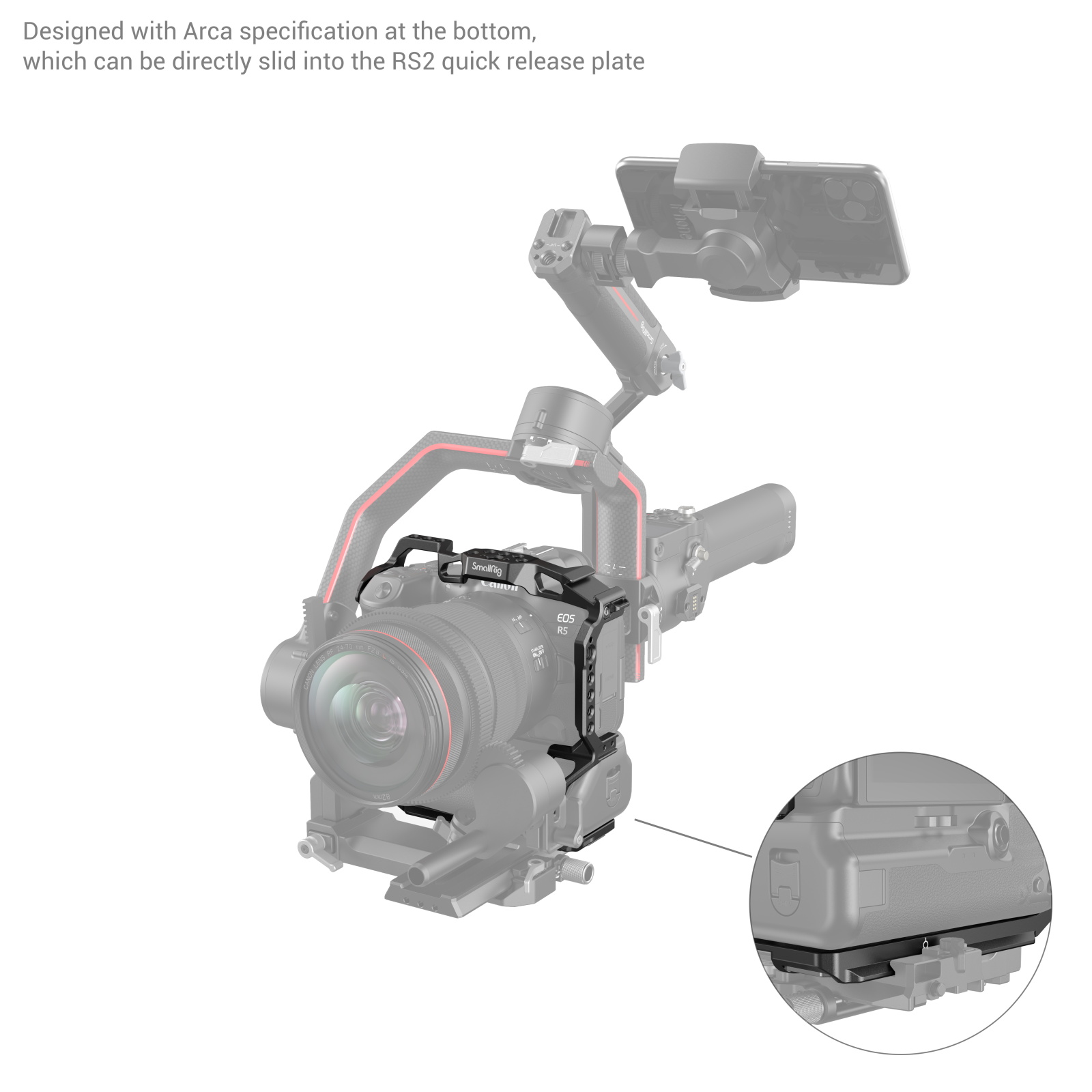 SmallRig 3464B Camera Cage For Canon EOS R5 C / R5 / R6 W/ BG-R10 Battery Grip