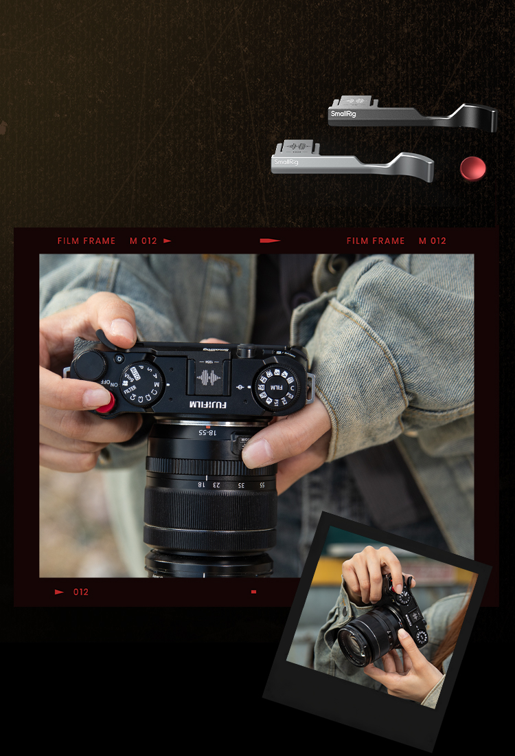 Black Thumb Grip for X-M5 | Ergonomic | Hot Shoe Cover