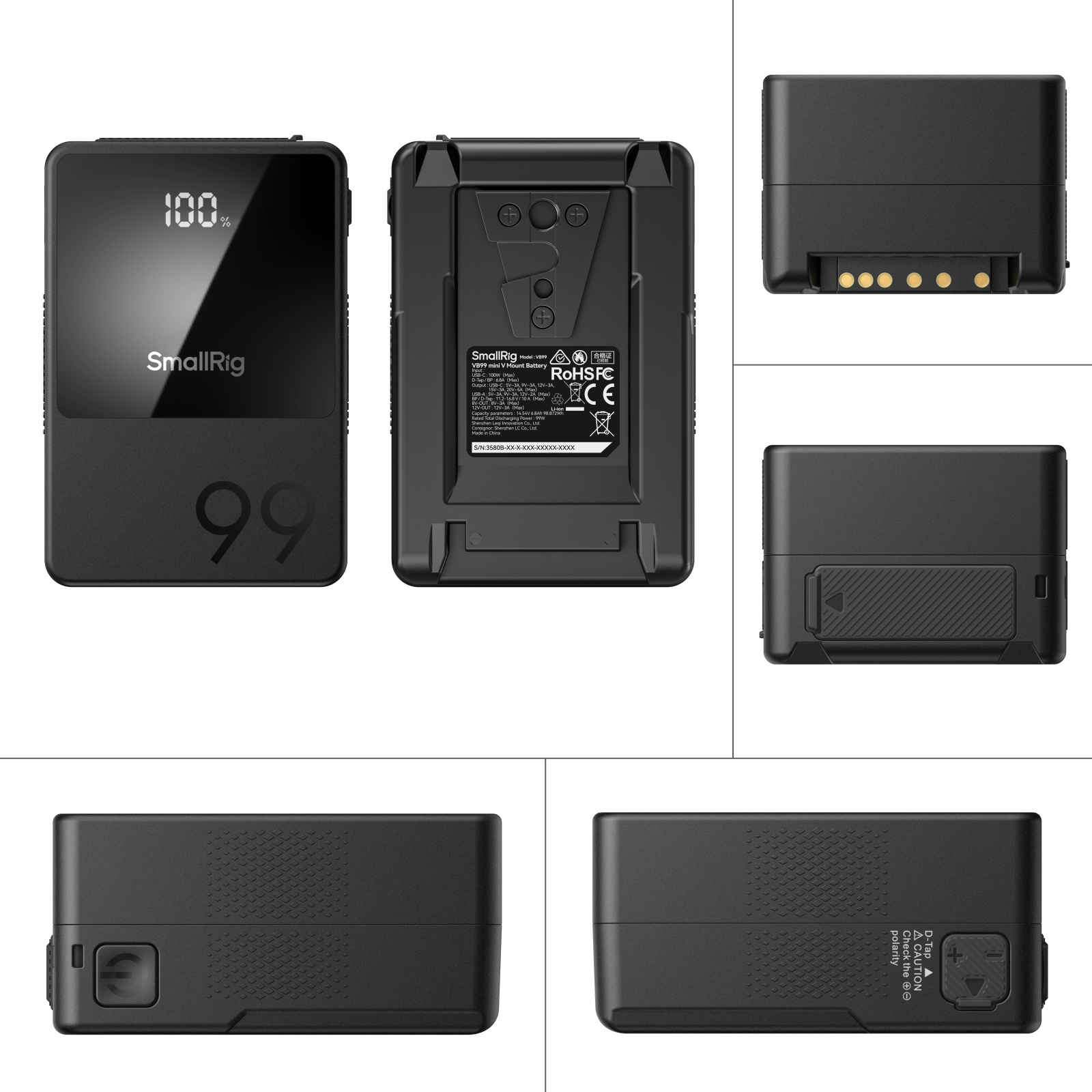 SmallRig V-mount バッテリー 99Wh / 6800mAh Amazon.com : SMALLRIG V Mount Battery, 99Wh / 6800mAh 6-Port