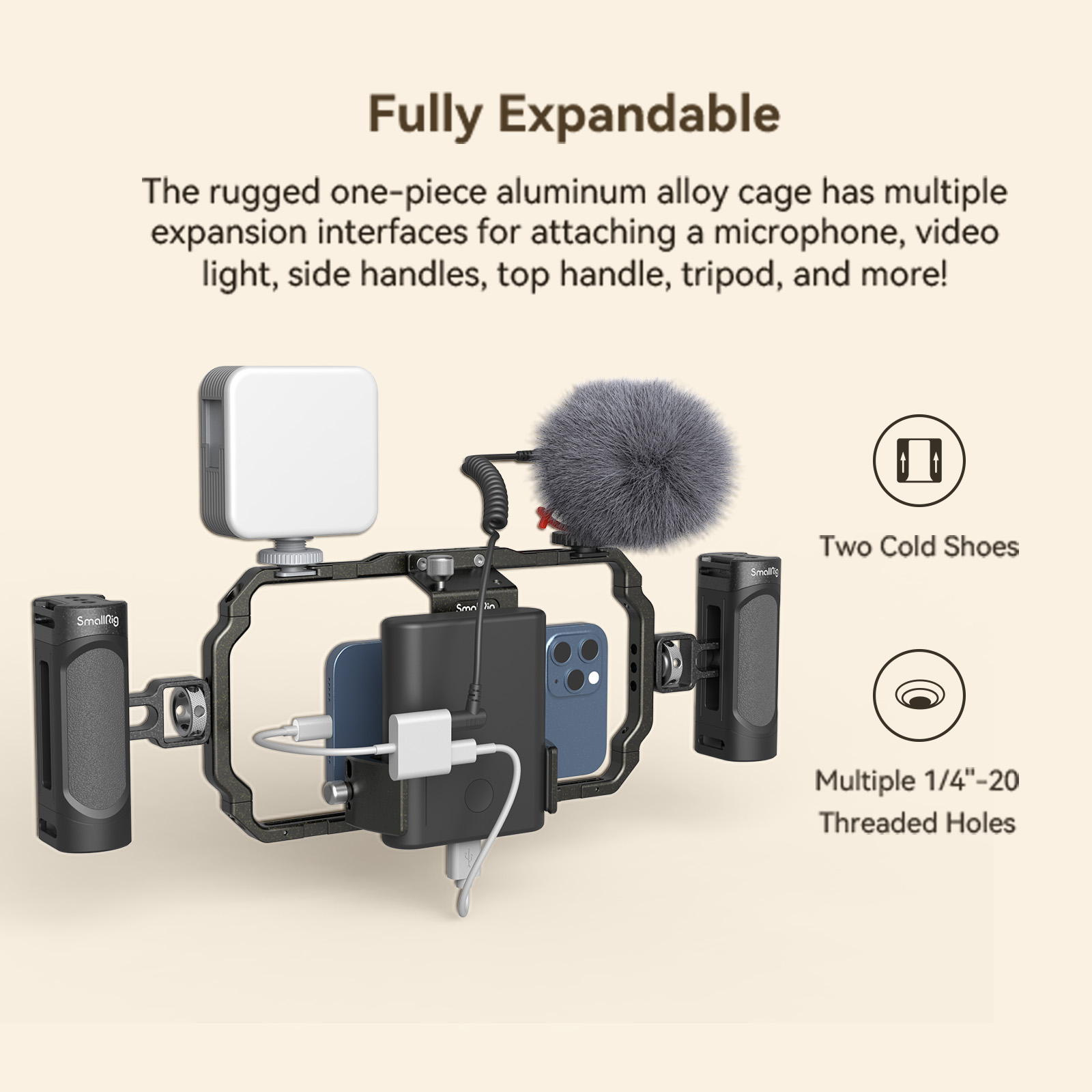 SmallRig Smartphone Video Rig Kit for iPhone 14 Pro with Wireless Control Dual Handles, Aluminum Phone Cage Set, Dual Handheld Phone Video 並行輸入品 Phone cages \u0026 Kits for iPhone 14 Series