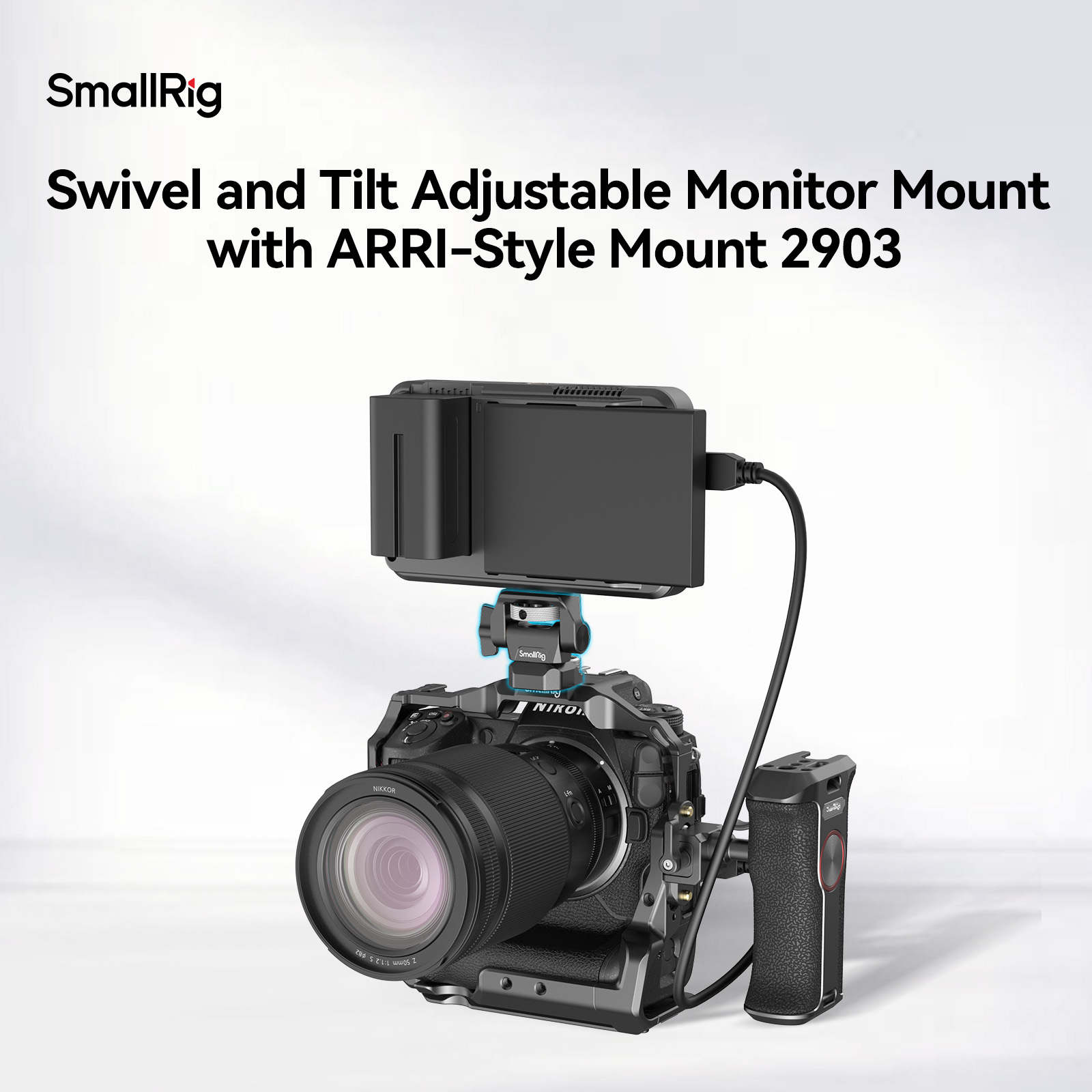 Swivel and Tilt Adjustable Monitor Mount with ARRI-Style Mount