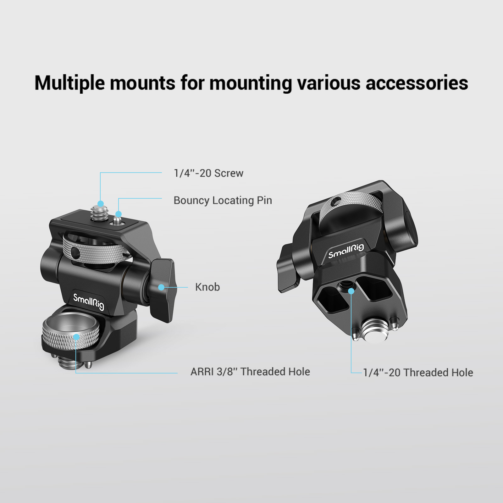 Swivel and Tilt Adjustable Monitor Mount with ARRI-Style Mount