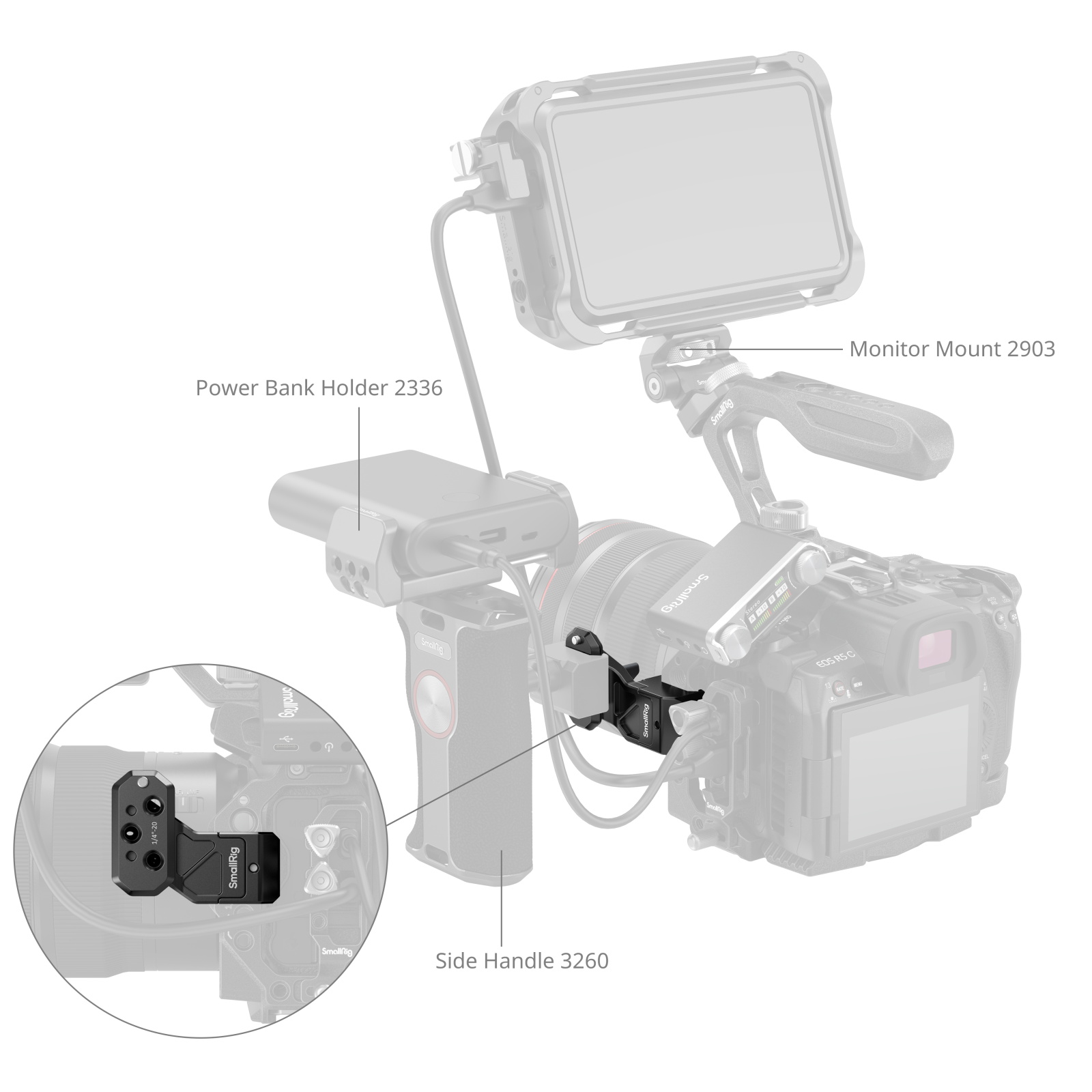 Camera Side Handle Extension | NATO Clamp Adapter