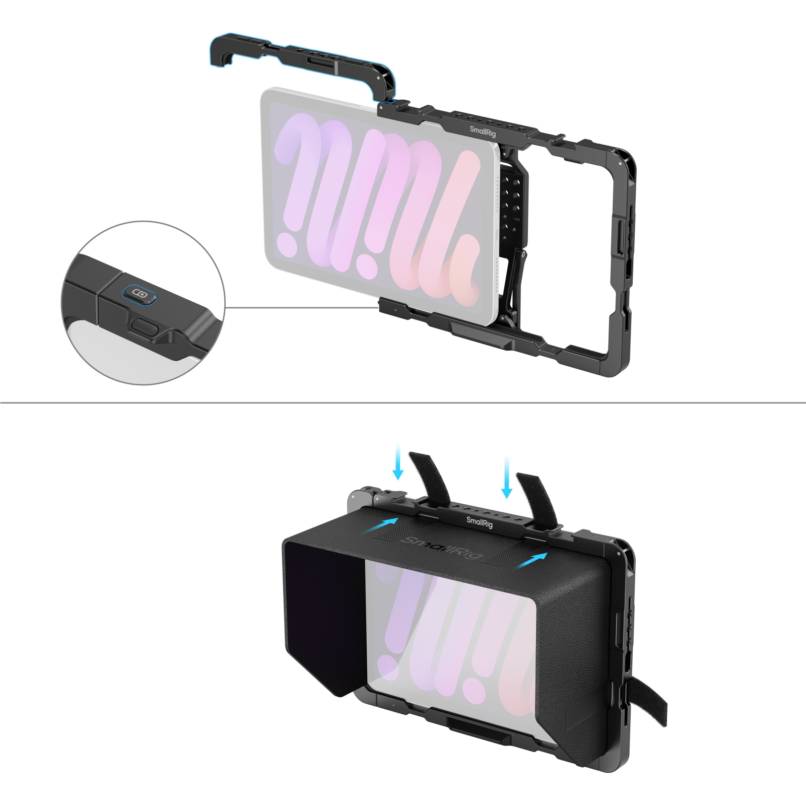 SmallRig MD5058 iPad mini 6/A17 Pro用ケージ Amazon.com: SMALLRIG Cage for iPad mini 6 / A17 Pro, Metal Tripod