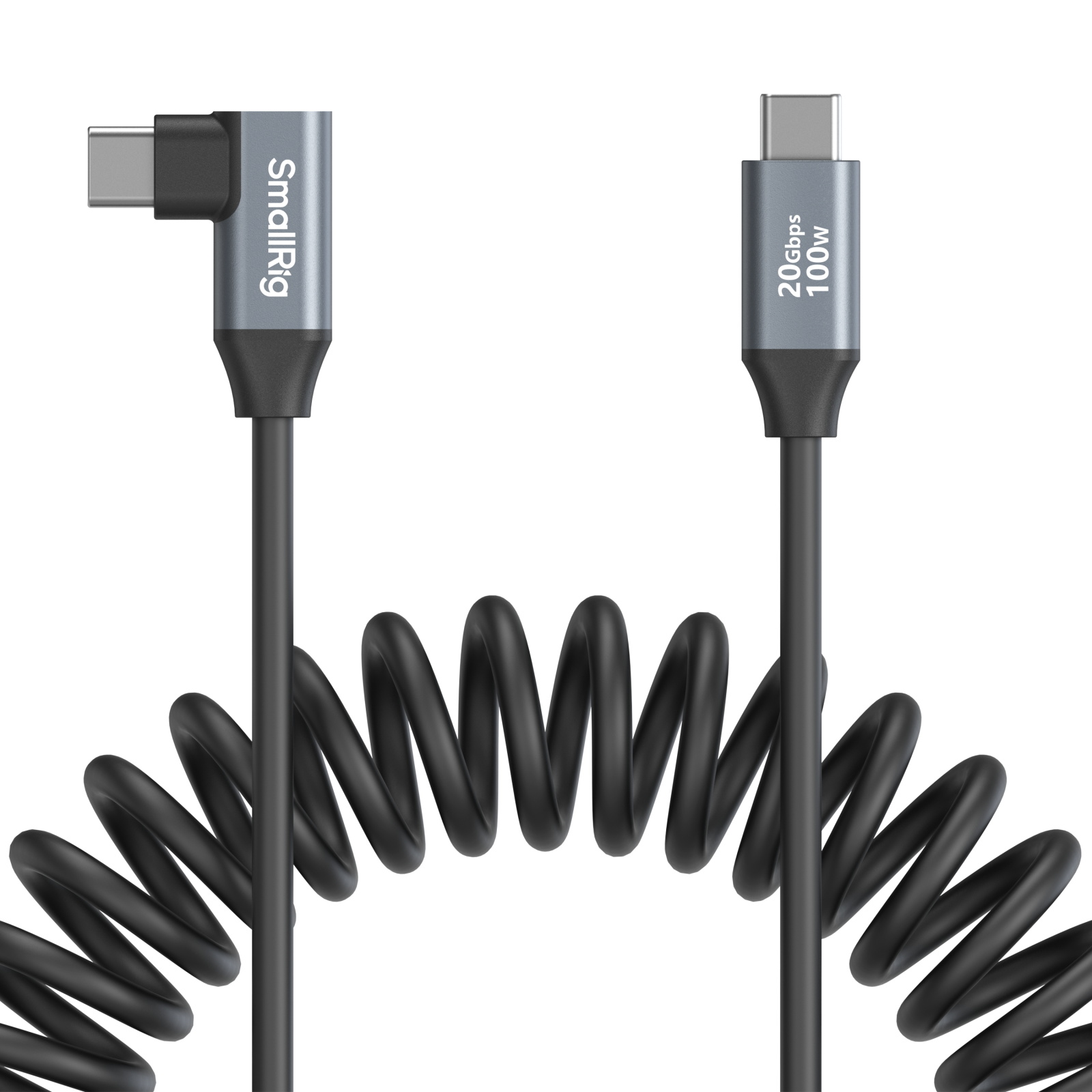 USB-C (Straight/Angled) to USB-C (Angled) Coiled Data Cable