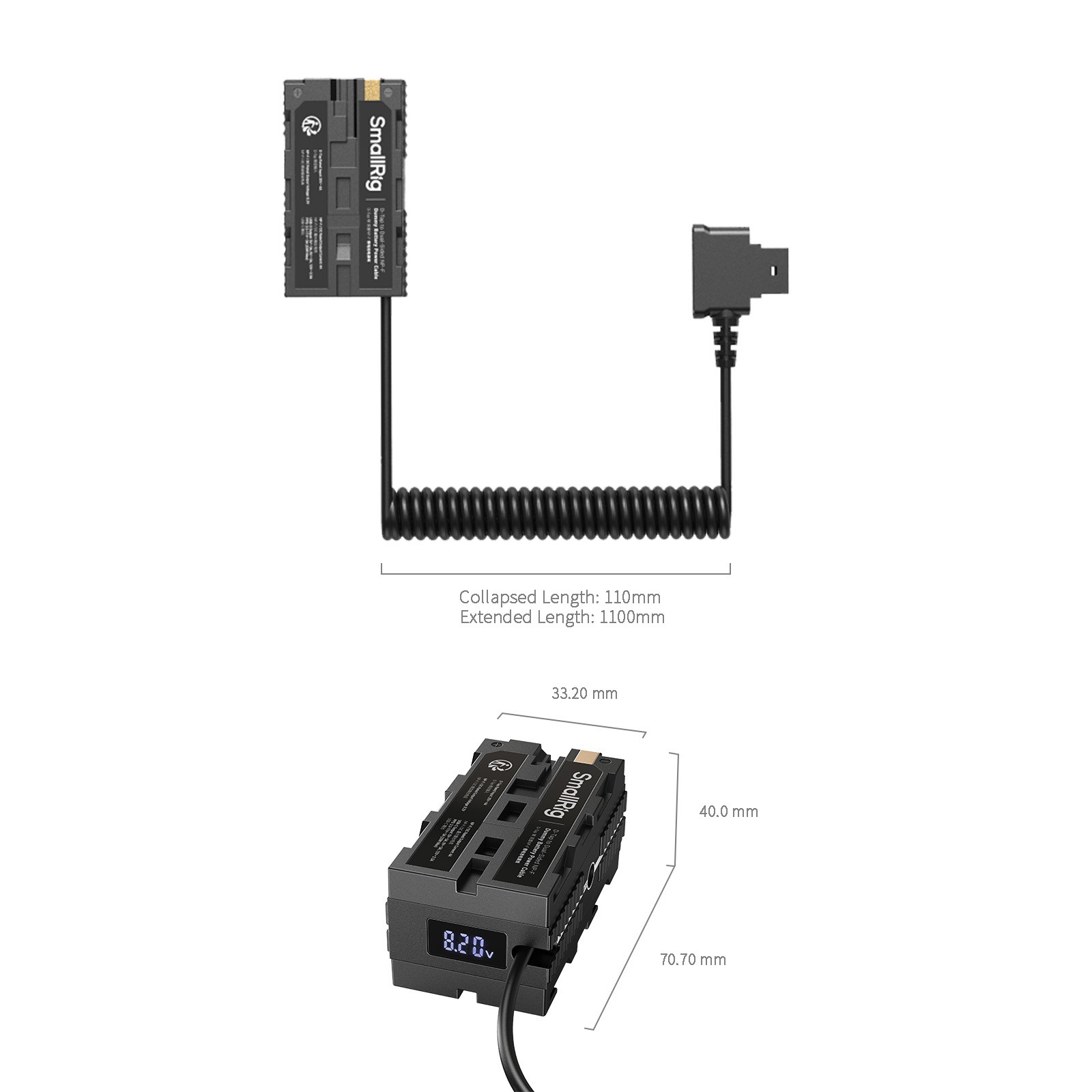 SmallRig 4884 D-Tap to Dual-Sided NP-F Dummy Battery Power Cable - Foto