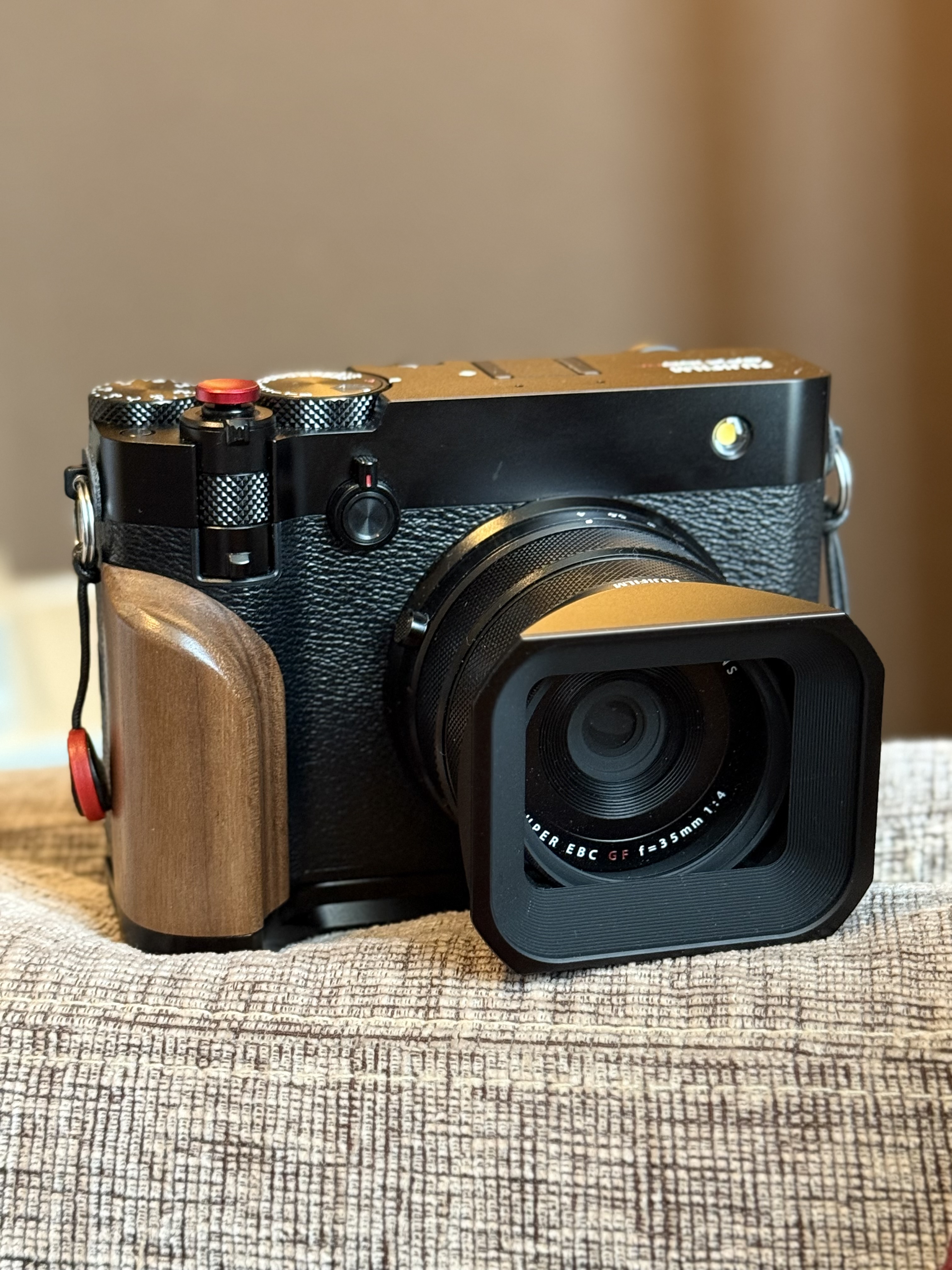 スモールリグ　gfx100rf ハンドル付きプレート FUJIFILM GFX100RF用木製ハンドル付きL字型マウントプレート