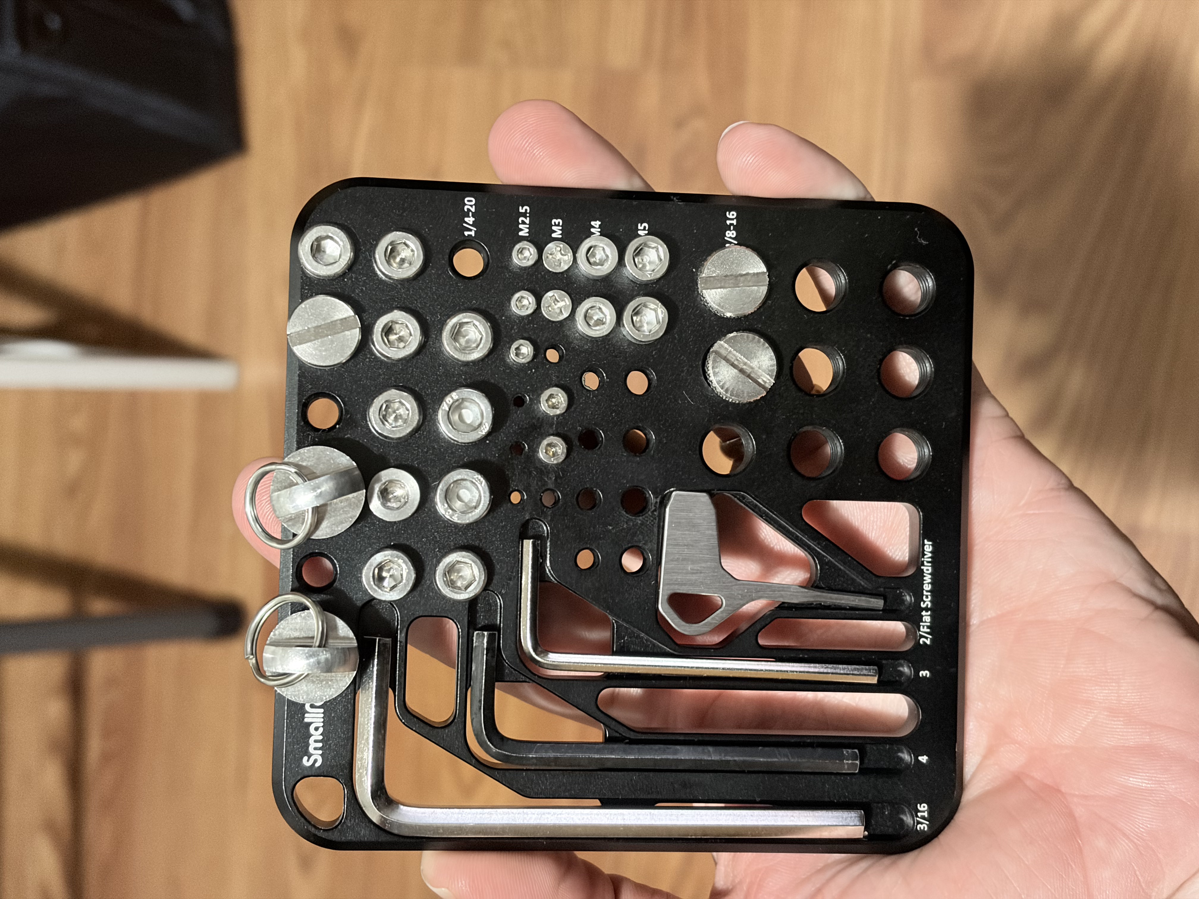 Screw & Hex Key Storage Plate | Camera Rig Organizer