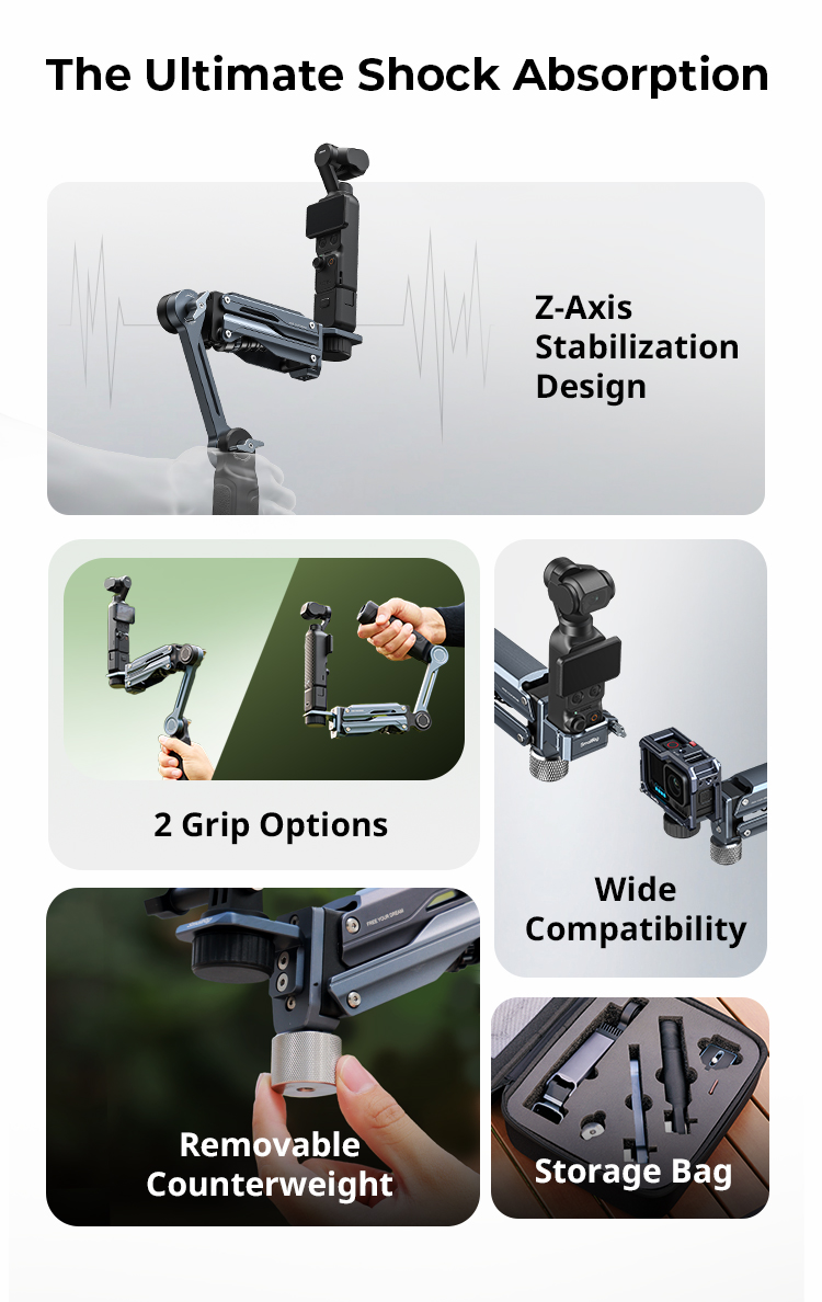 Shock Absorber Arm for DJI Osmo Pocket 4 & Action Cameras