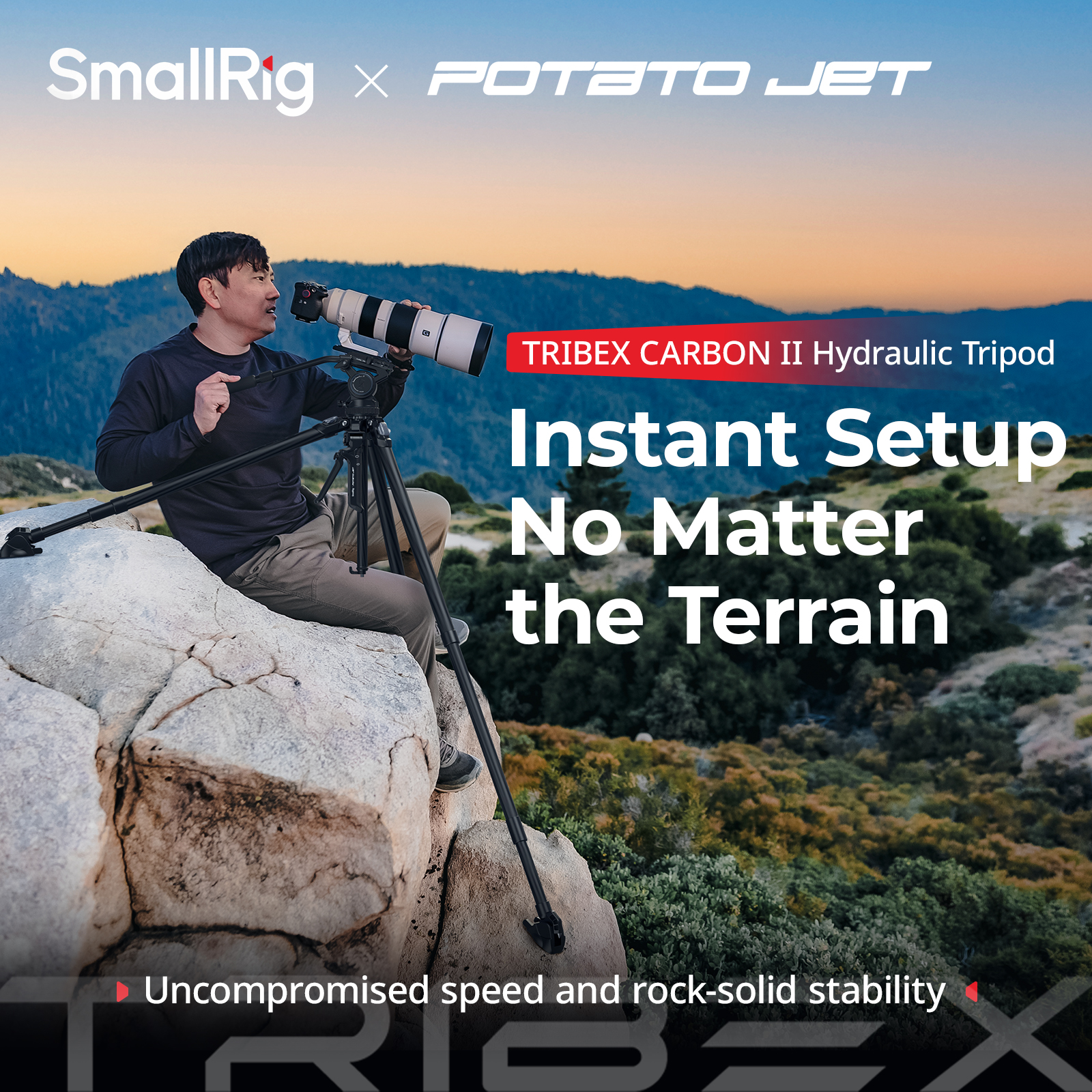 SmallRig TRIBEX CARBON II Carbon Fiber Tripod with Dynamic Balance 