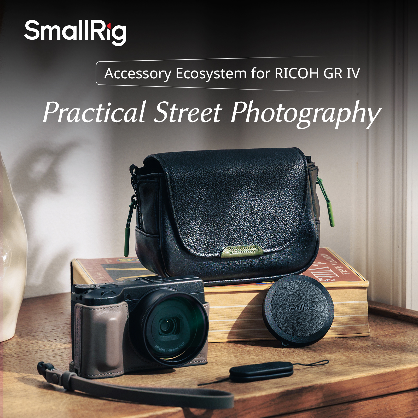 RICOH GR10 コンパクトフィルムカメラ　ブラック　レザーケース付 SmallRig for Ricoh GR: Leather Case, Quick-Release Wrist