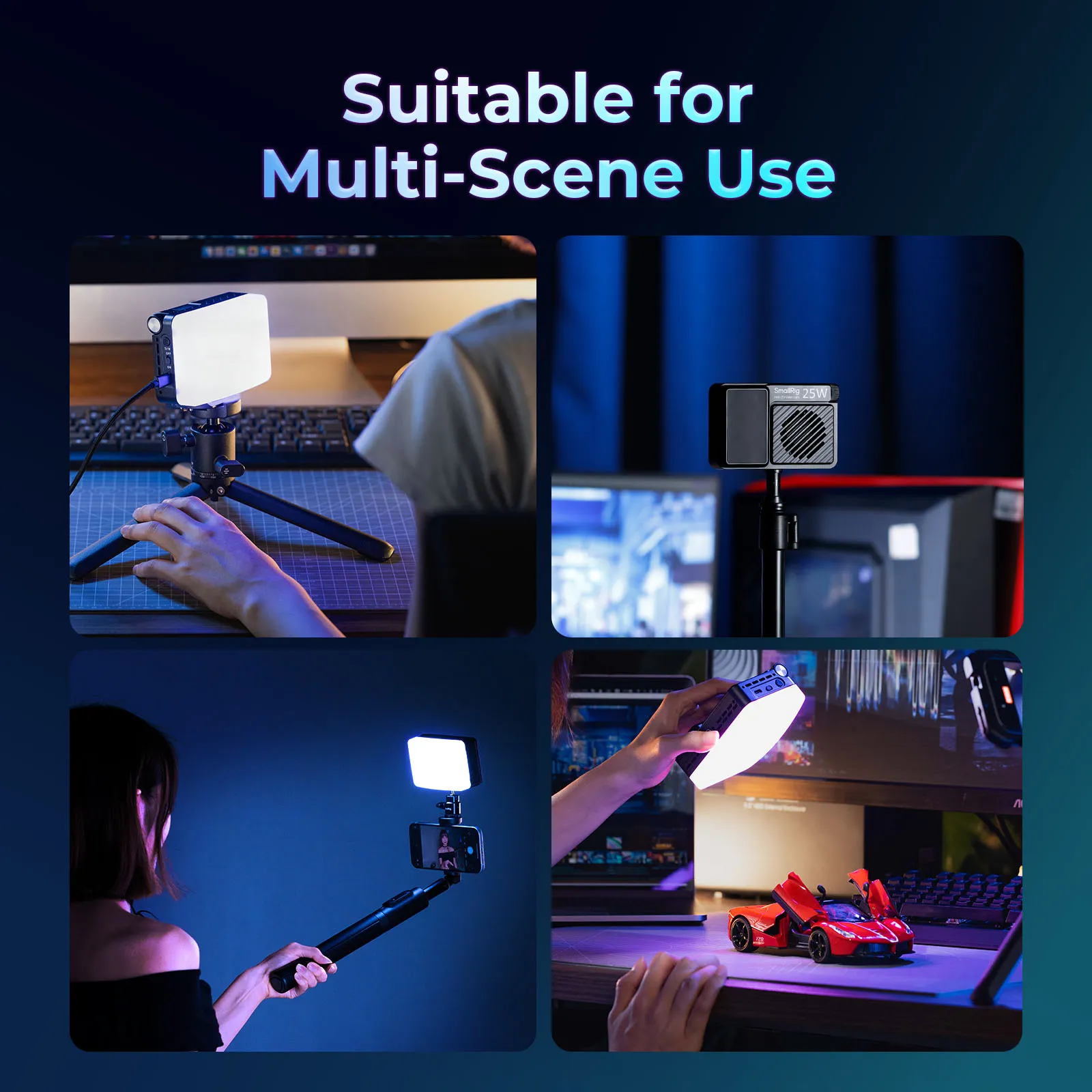 Category/Lighting System/Pocket Led Video Lights Mini RGB LED Video Light Black | Portable, Magnetic-SKU:5357/Package Weight (kg):0.35/