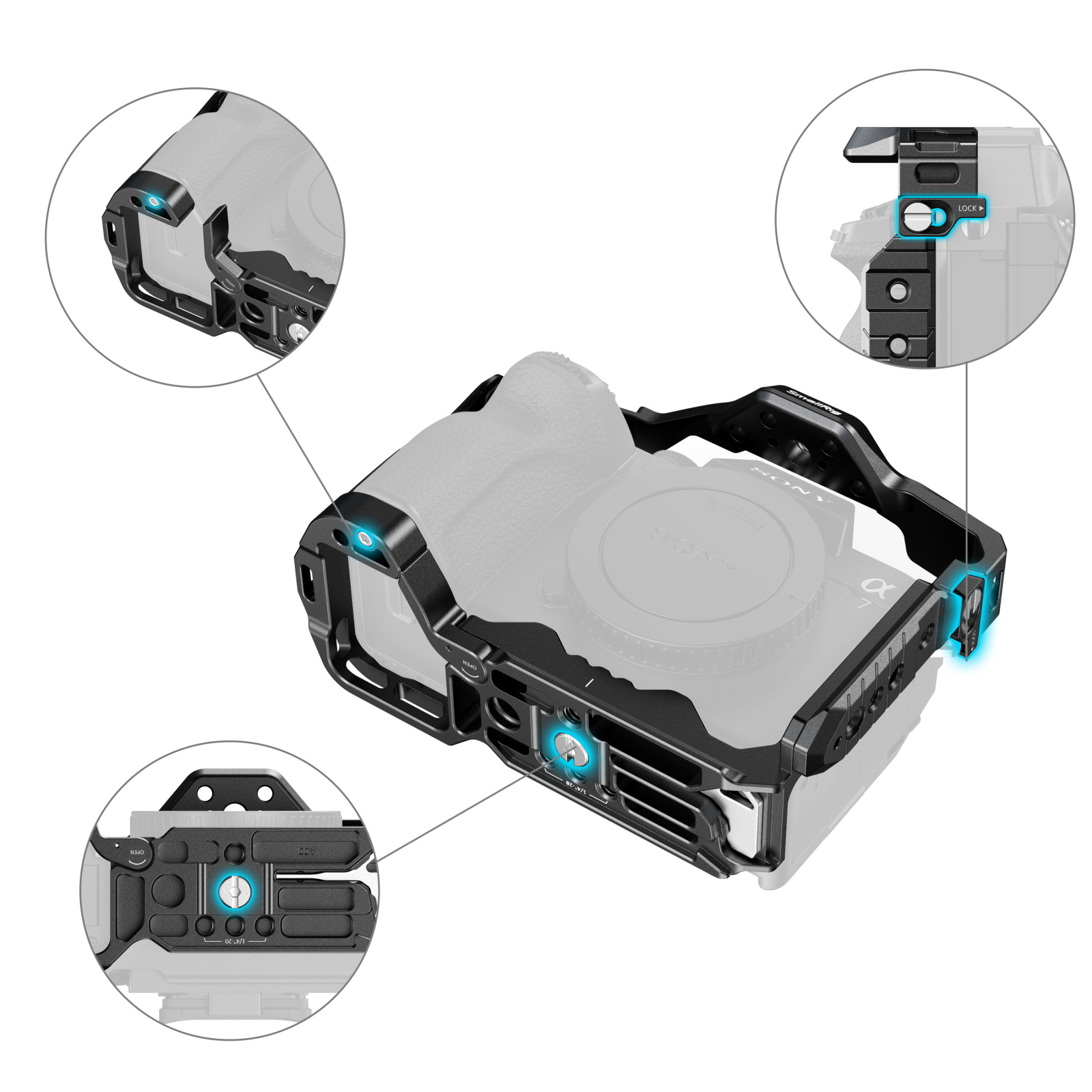 SmallRig Cage Für Sony Alpha 7R V / A7 IV / A7S III / A1 / A7R IV 3667b 1505