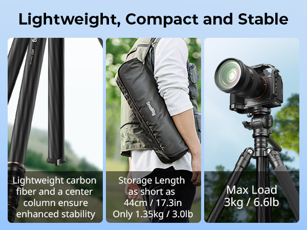 CT150 Travel Tripod | Lightweight Carbon Monopod | SmallRig