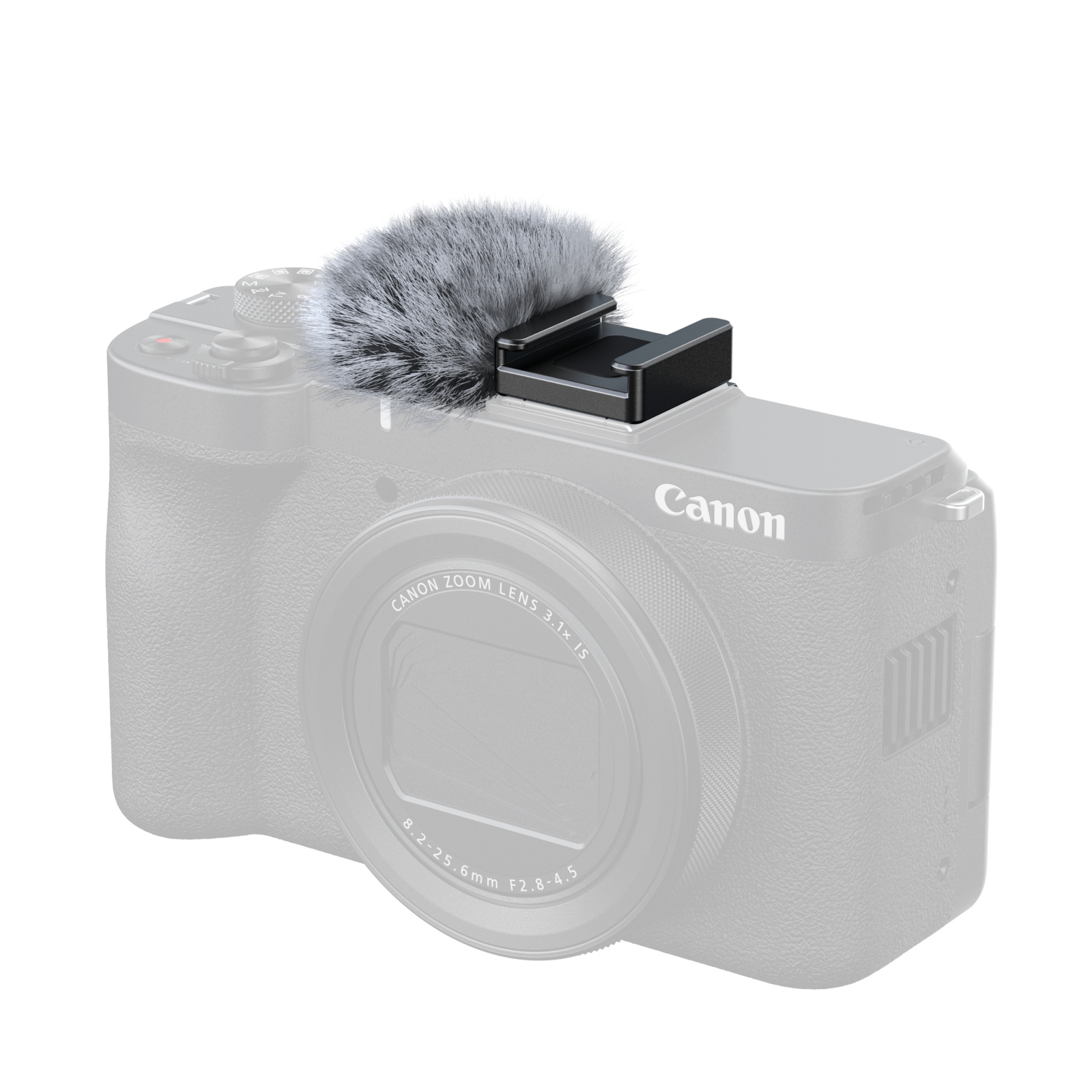 Canon PowerShot V1用ファーリーウィンドスクリーン：14dBの風切音低減