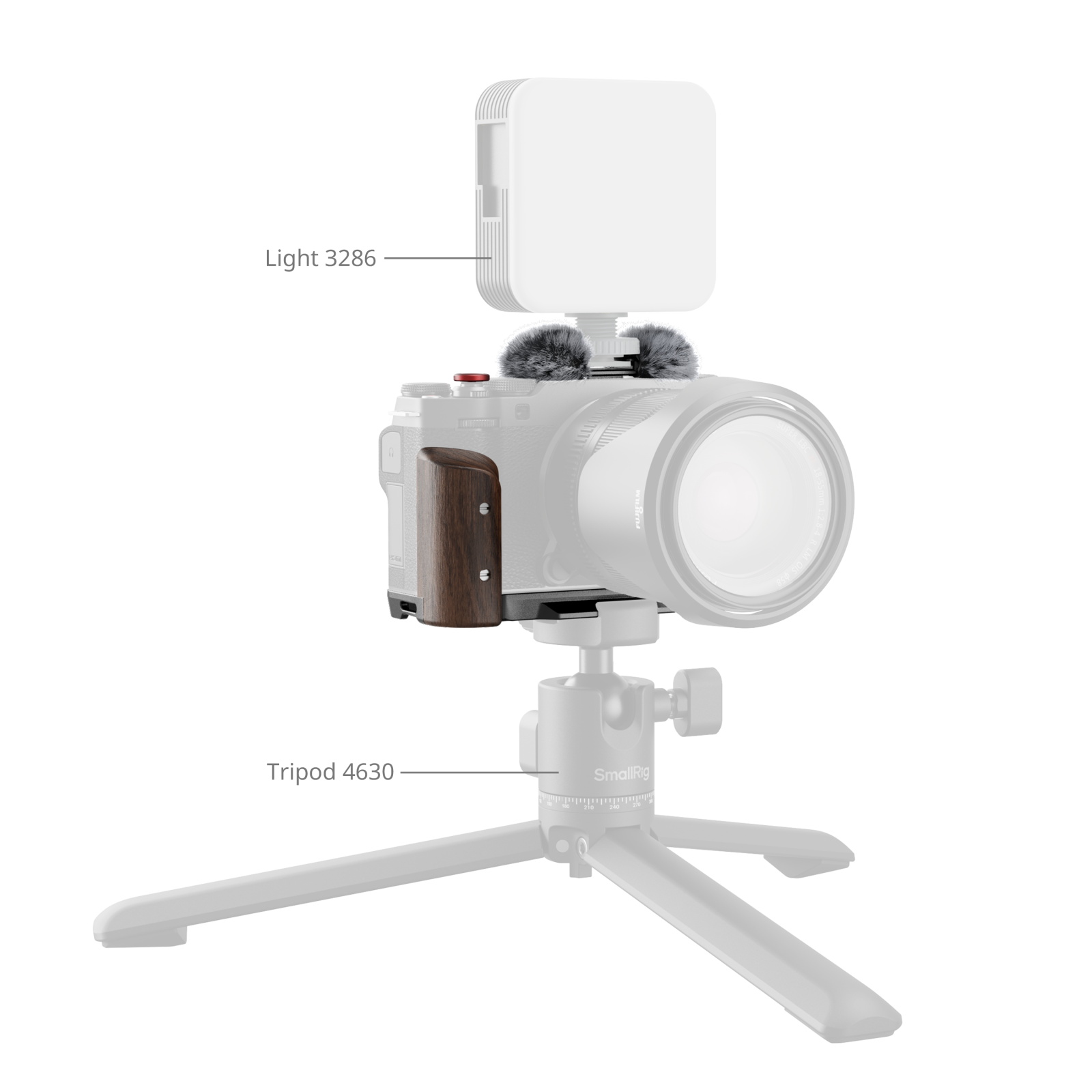 FUJIFILM X-M5 L-Plate | Wood Handle | Arca-Swiss QR