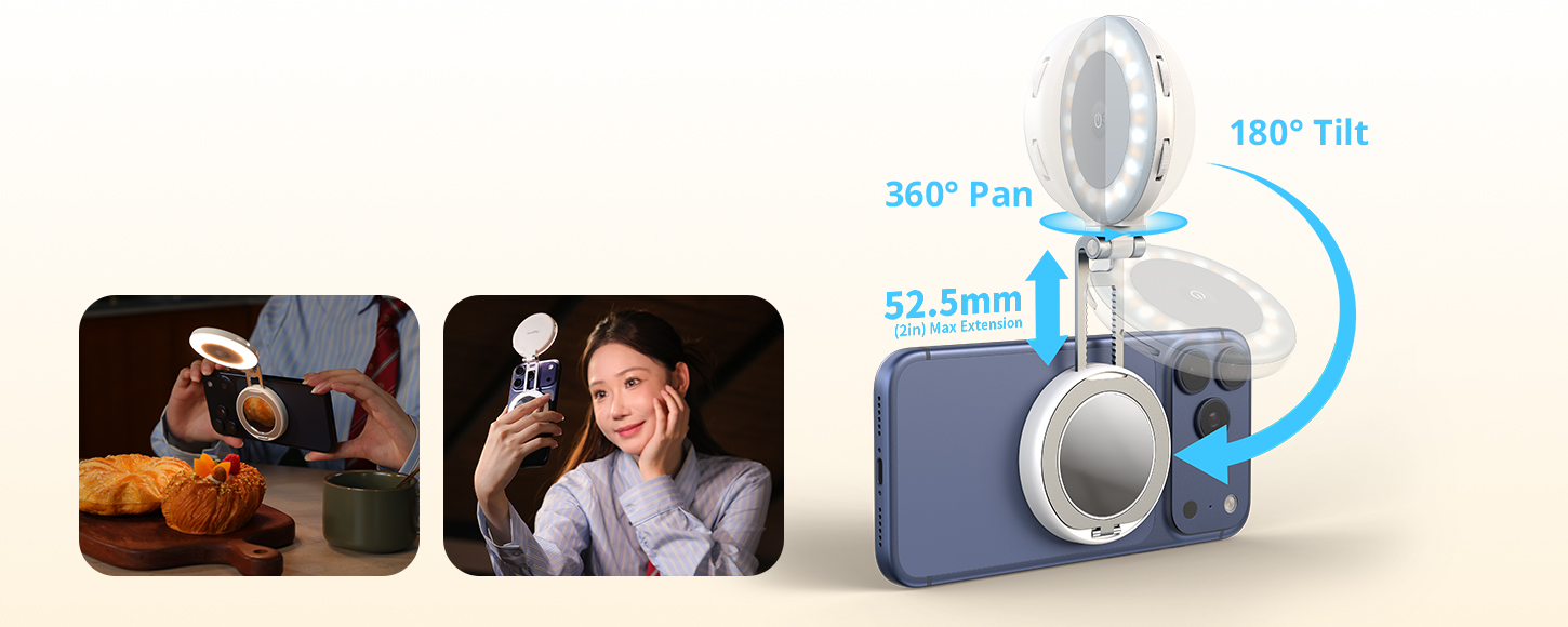 Category/Lighting System/Pocket Led Video Lights M2 LED Light with Magnetic Mount and Support for Phones-SKU:6277/