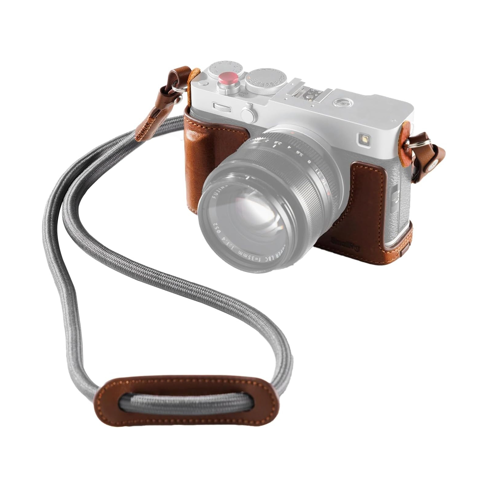 X-E5 Camera Half Case | Leather, Grip | Black, Brown