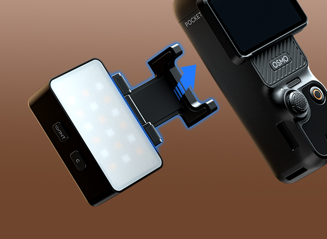 SMALLRIG RGBWW LED-videolamp voor DJI Osmo Pocket 4/3, videolamp met 650 mAh -accu, CCT- en RGB-modus 2700K-6500K, 360°-aanpassingen, voor selfie- en vlogopnames, content creators en fotografen - 5745