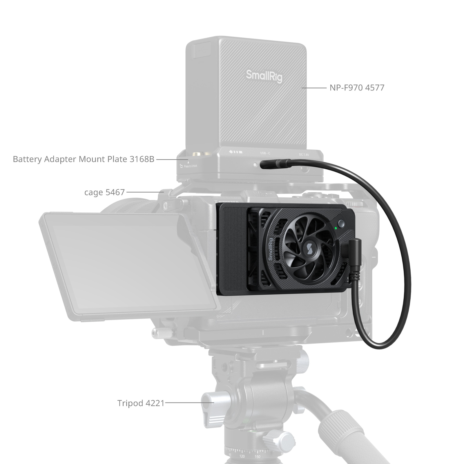 Cooling Fan for Nikon ZR and Select Sony Models | SmallRig