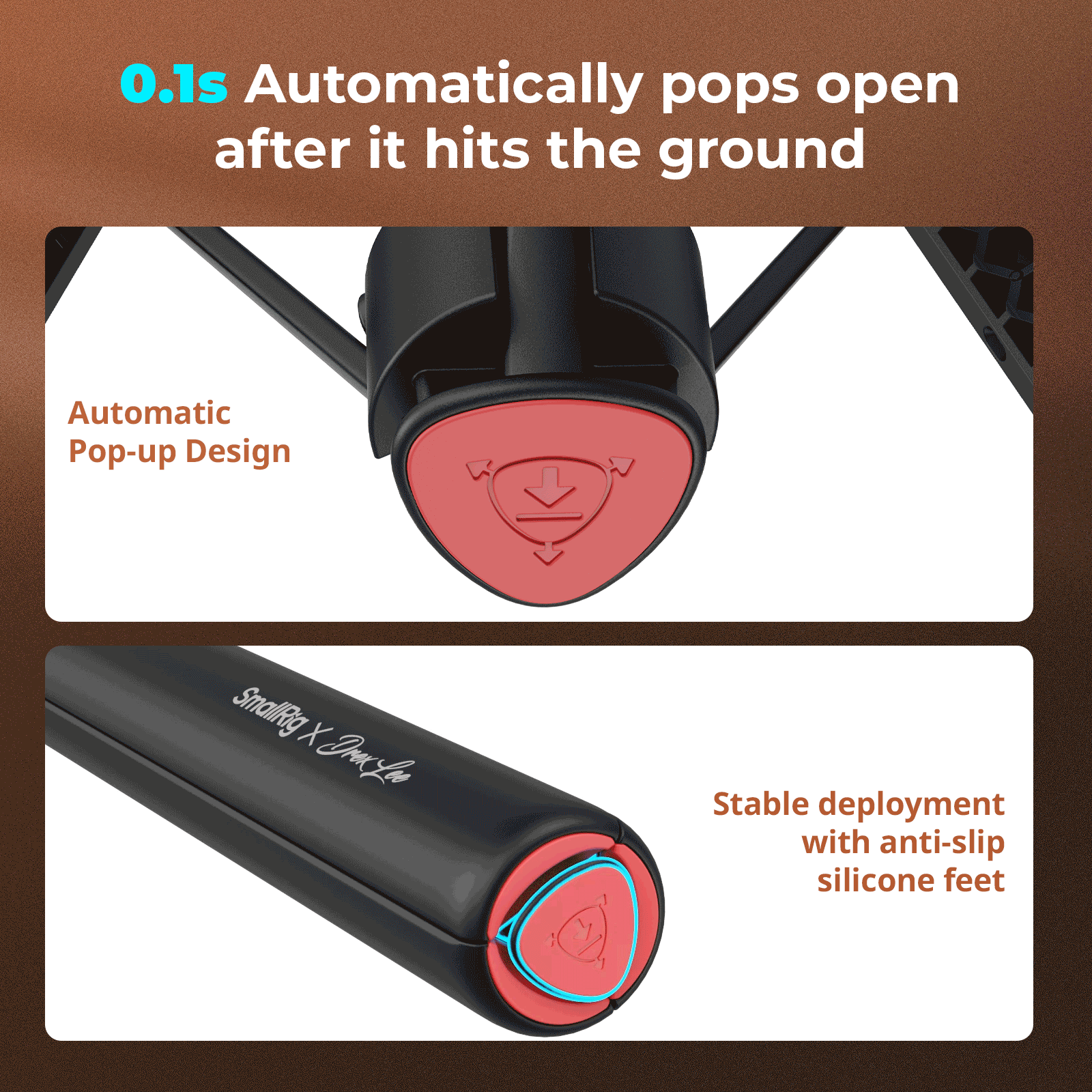 Auto-Open Selfie Tripod ST30 Lite Black | Phone Stand Remote