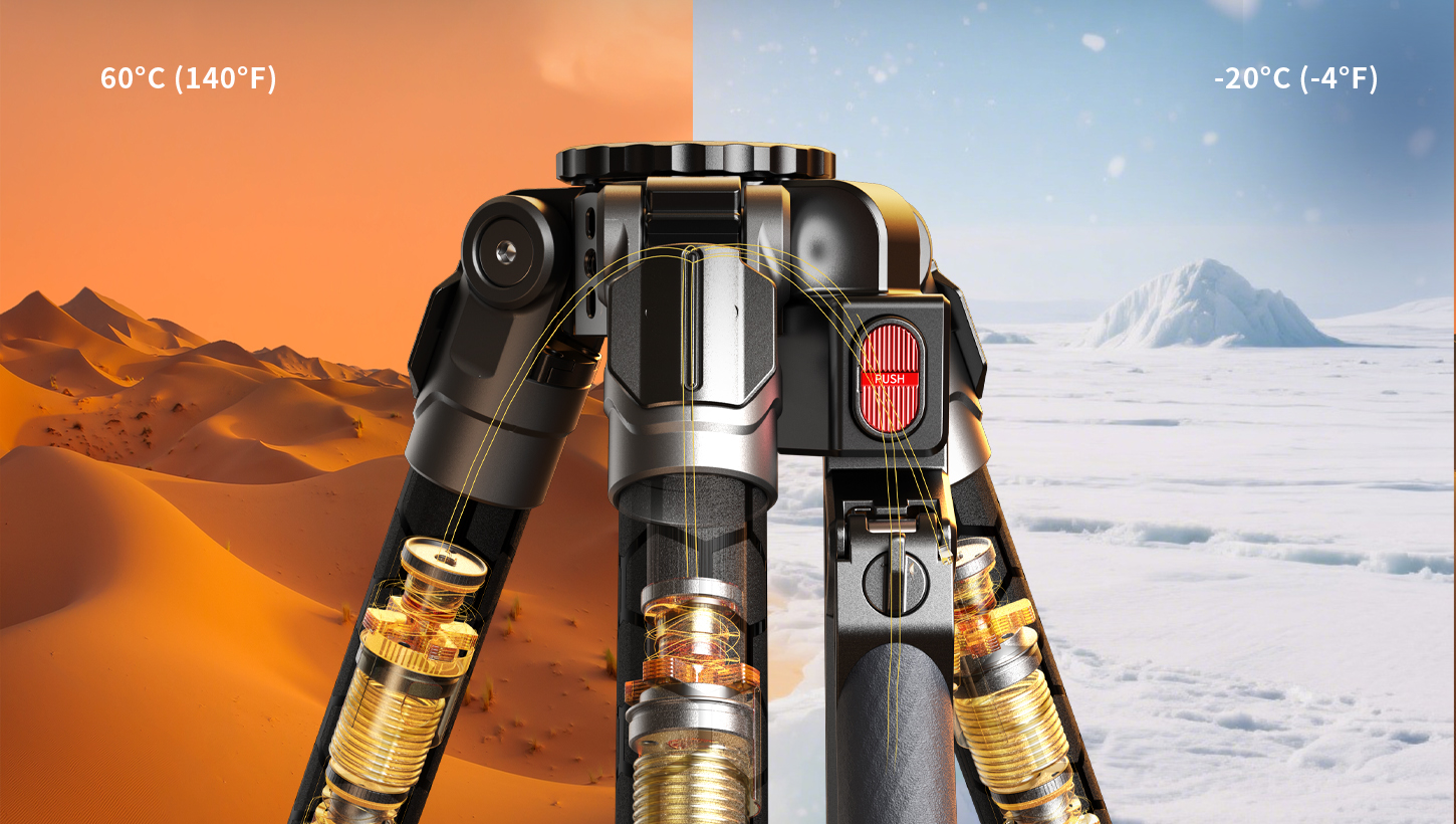 Hydraulic structure remains stable from -20°C to 60°C / -4°F to 140°F