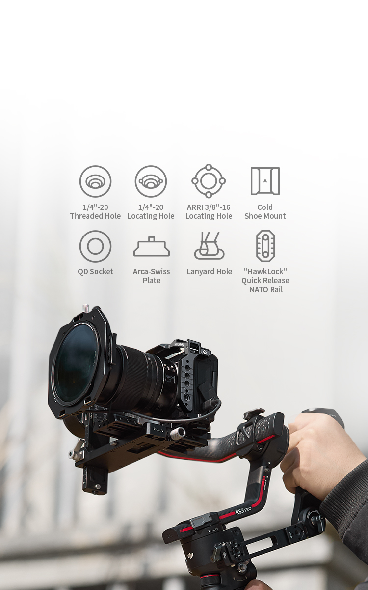 Nikon ZR用HawkLockケージキット：フルケージ、ハーフケージ、V