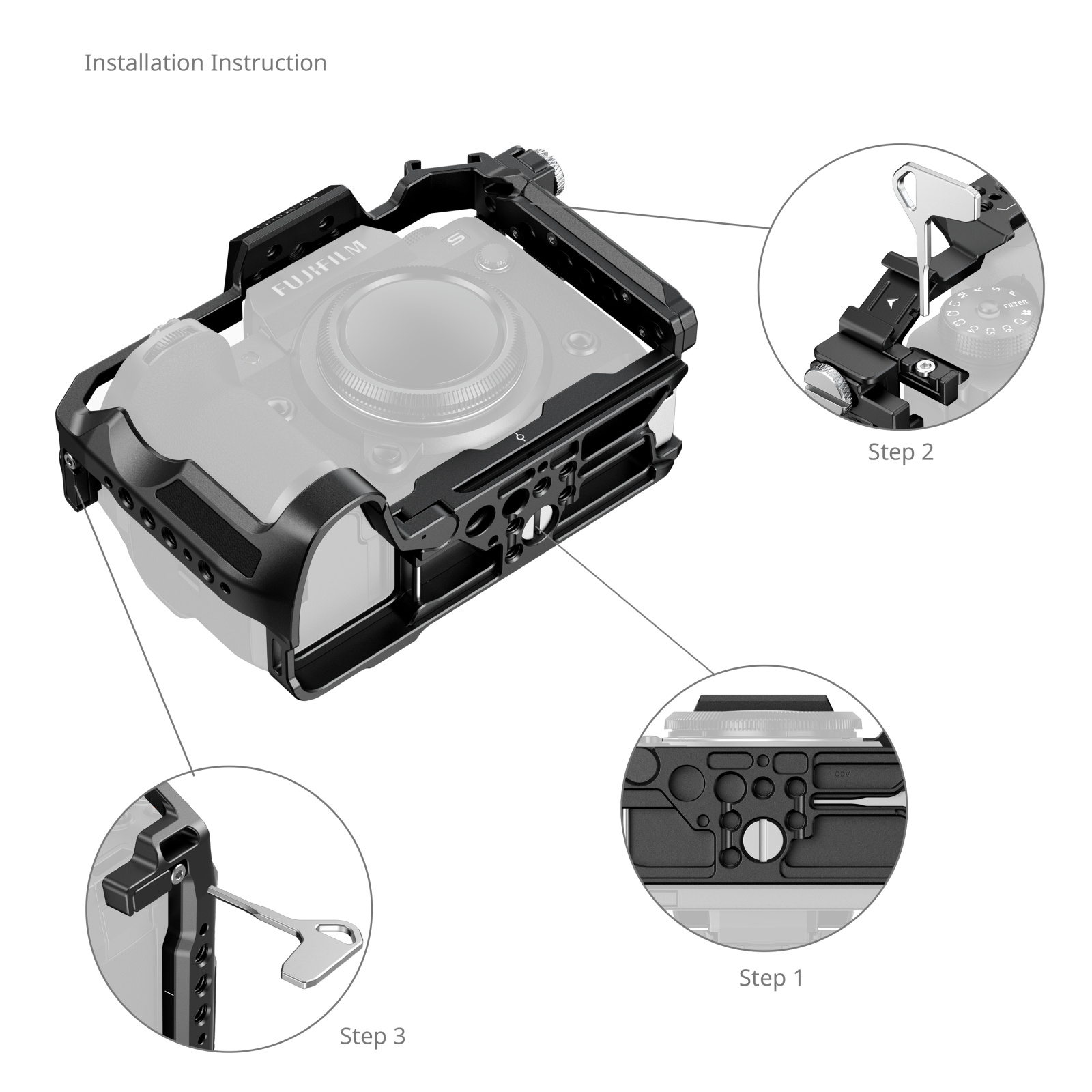 X-H2 / X-H2S Cage | HawkLock QR | Arca Base | HDMI Clamp