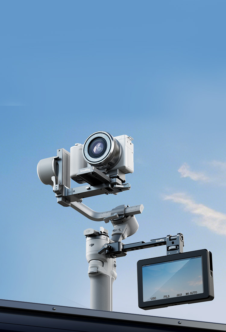 Monitor Mount for DJI RS Stabilizers | 360° Tilt & NATO Rail