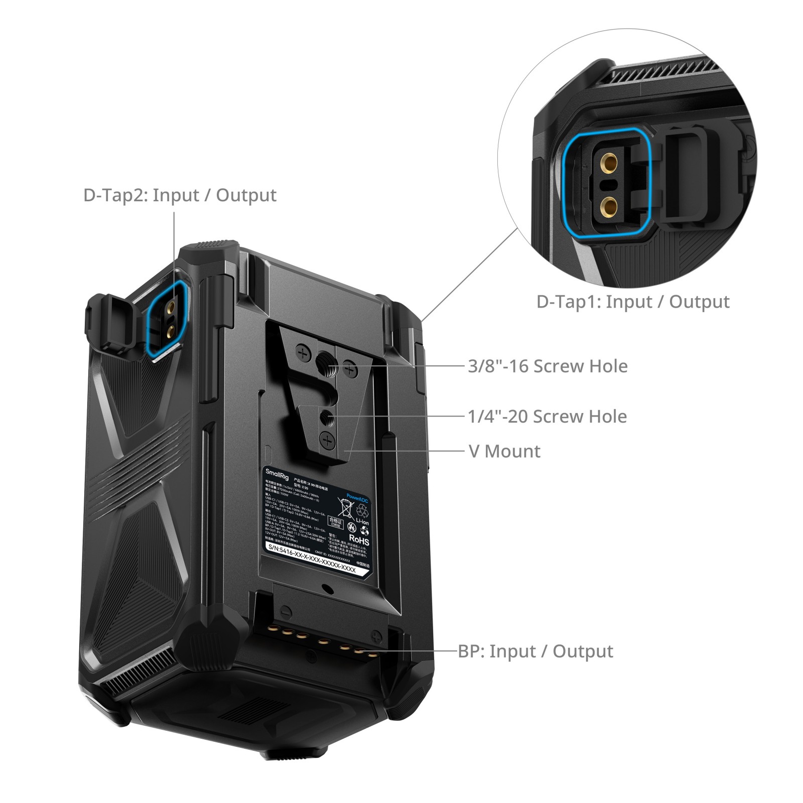 SmallRig X-Touch Smart Triple-Proof V-Mount Battery X99