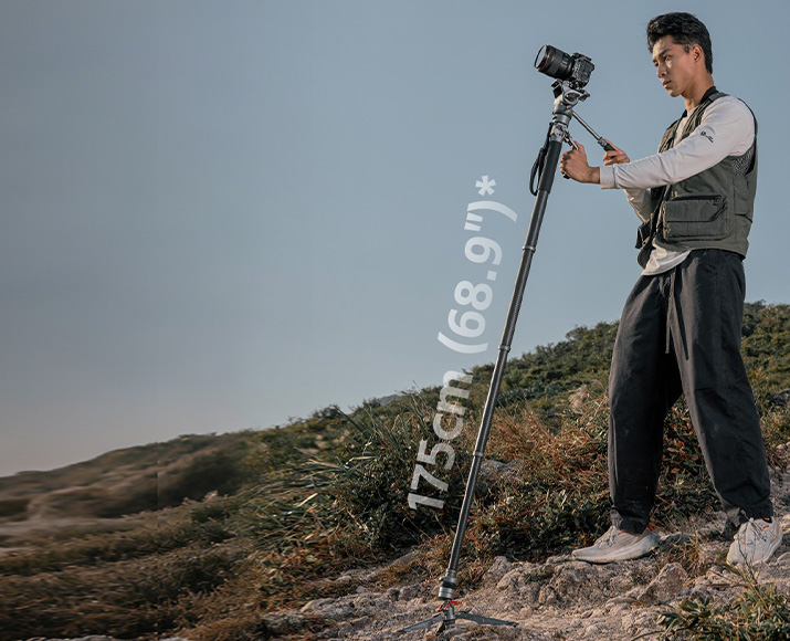 Category/Tripods/Video Tripods Carbon Fiber Video Monopod | 175cm 2-in-1 Fluid Head | SmallRig-SKU:5565/Material(s):Carbon Fiber,Aluminum Alloy/Tripod Load Capacity:15kg / 33.07 lb/Head Load Capacity:5kg / 11.02 lb/