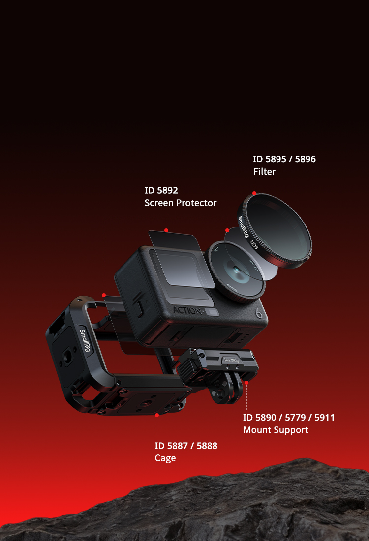 SmallRig ND Filter Kit for DJI Osmo Action 6 - Snap-On Light Reduction