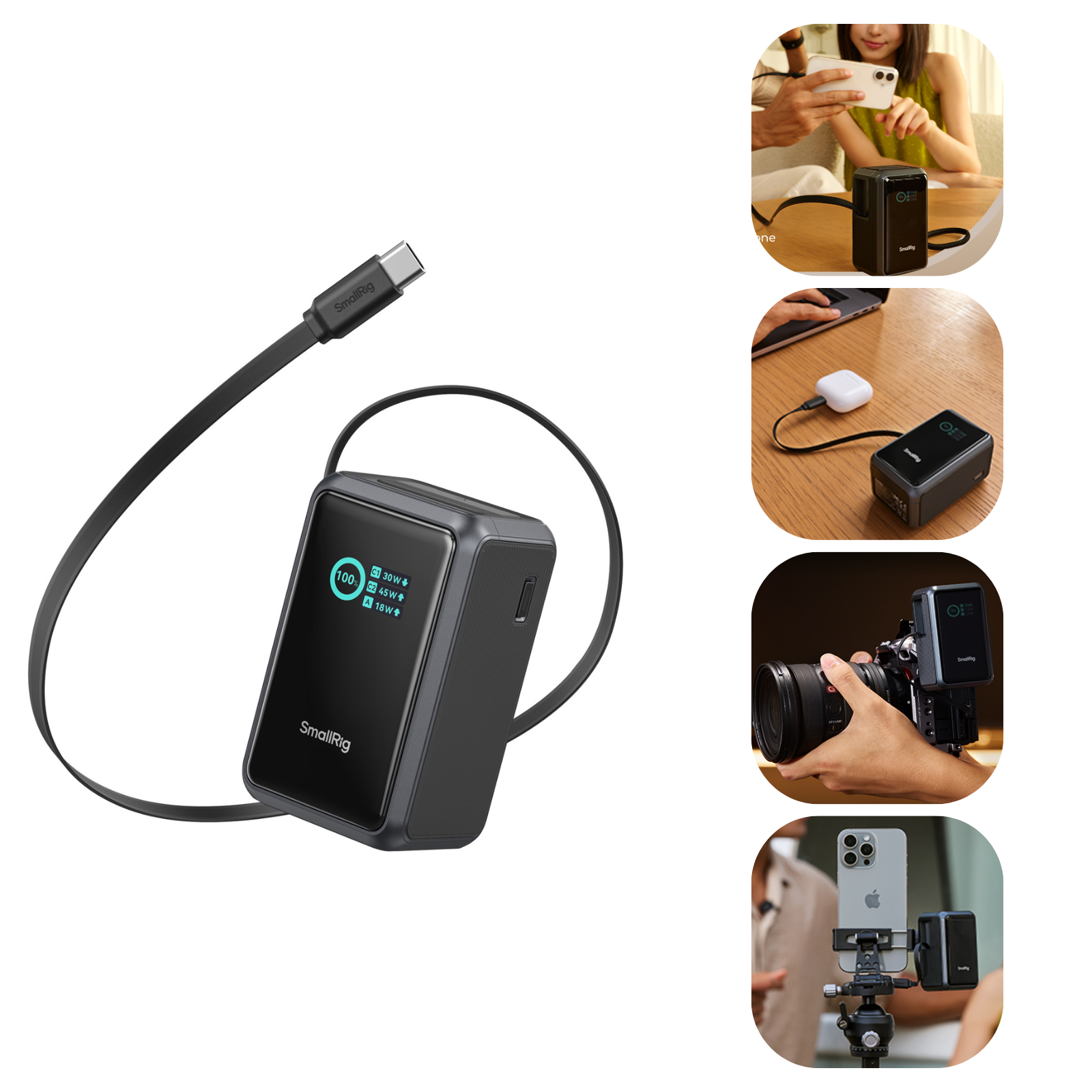 SmallRig Nano36 / Nano72 Power Bank 6057 & 6108 with Retractable