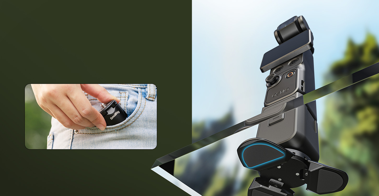 Category/Tripods Mini QR Tripod for DJI Osmo Pocket 4/3 | Magnetic Legs-For Brands:DJI/For Models:Osmo Pocket 3 、Osmo Pocket 4/SKU:6083/