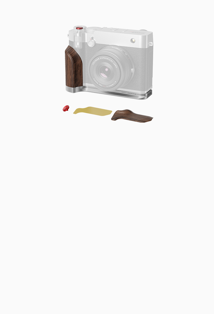 GFX100RF L-Plate with Wooden Handle | Arca-Swiss QR