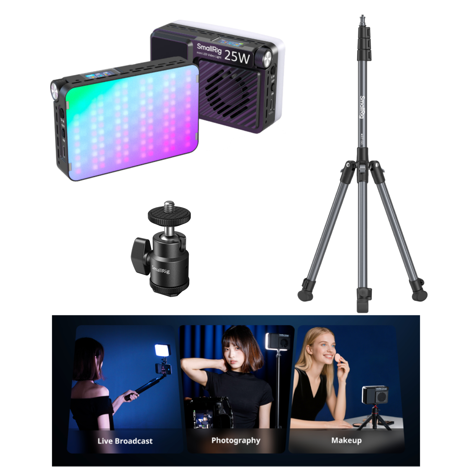 Mini RGB LED Video Light Black | Portable, Magnetic