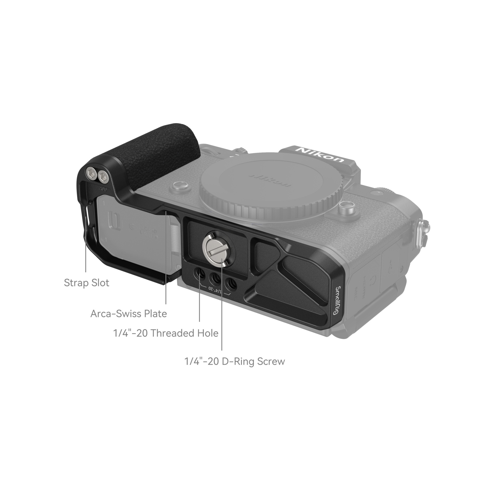 L-Shape Handle for Nikon Z f (Silver/Black)