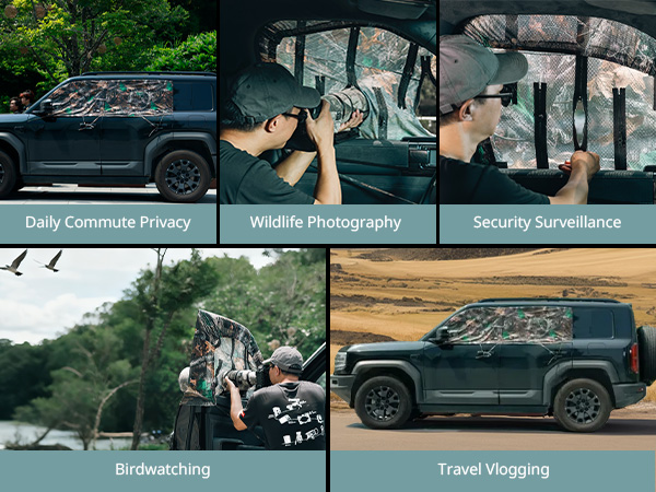 SMALLRIG Vehicle Shooting Curtain Set, Camouflage Mesh For Wildlife - View #5